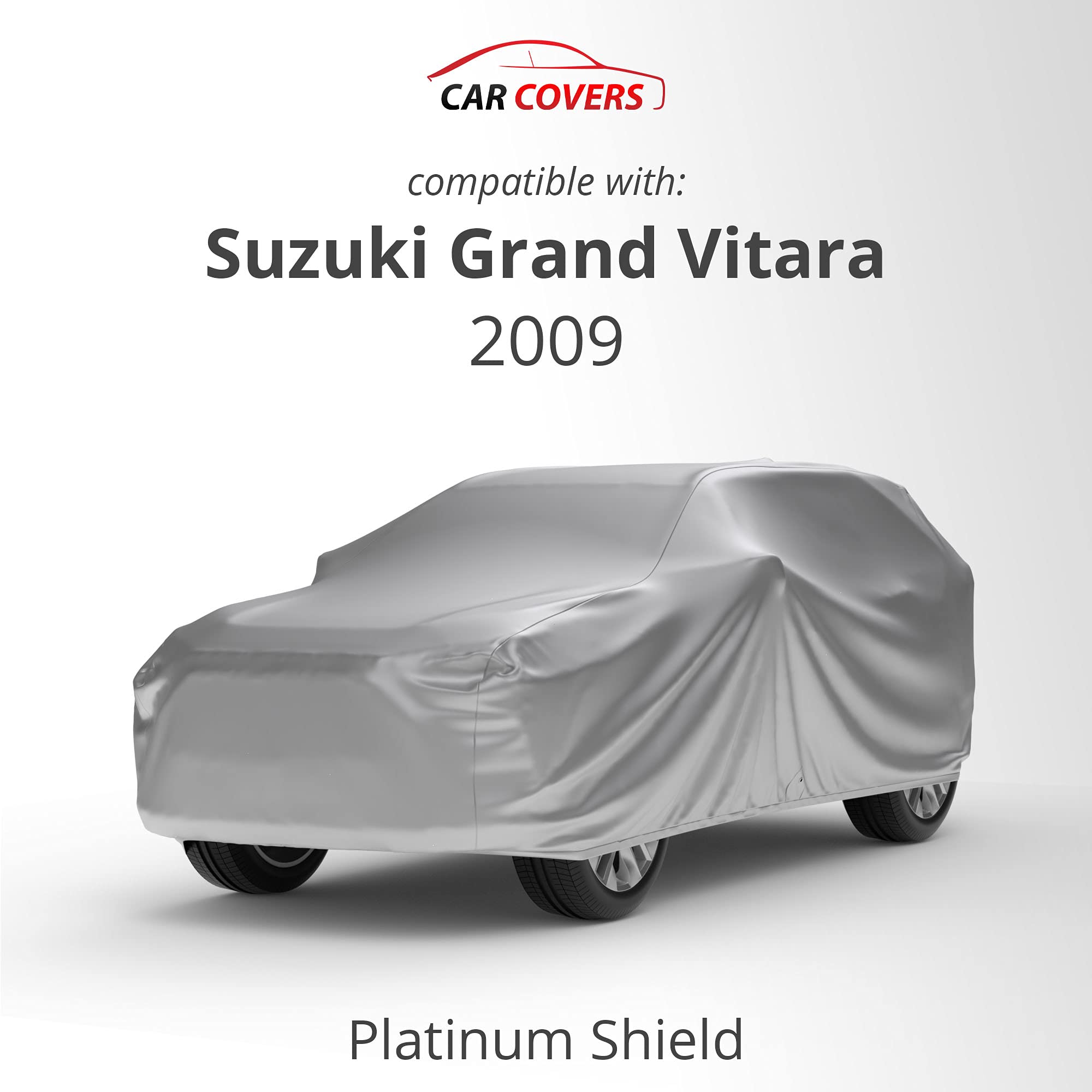 Weatherproof SUV Car Cover for 2009 Suzuki Grand Vitara - All-Season Protection Against Water, Snow & UV Rays - Soft Fleece Lining - Includes Anti-Theft Cable Lock, Storage Bag & Wind Straps - Perfect for Outdoor Parking & Indoor Storage