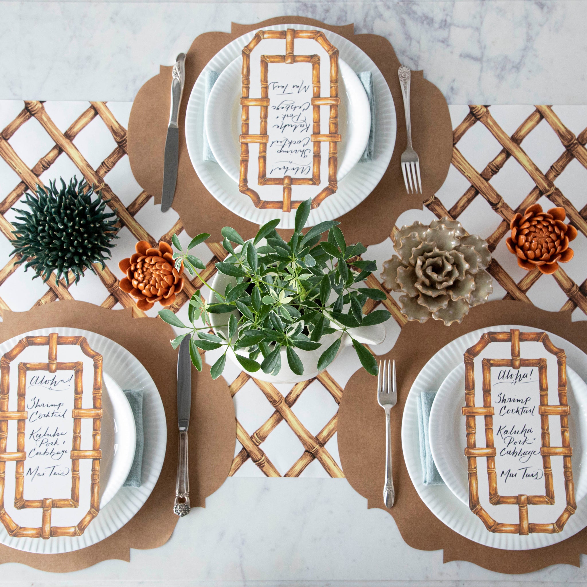 Eco-Friendly Kraft French Frame Placemats for Dining - Perfect for Home, Restaurant & Party Decor