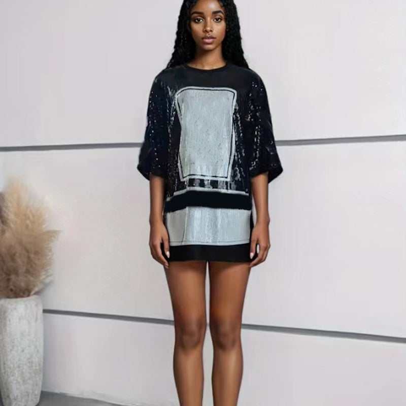 Sparkly Sequin Loose Fit Summer Dress for Women - Beach Party, Vacation & Casual Wear