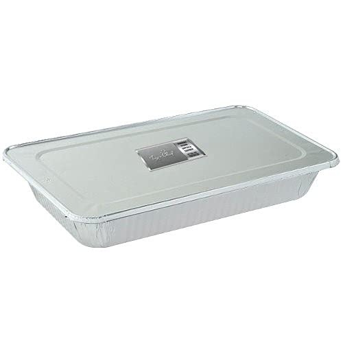 Tiger Chef TC-20557 Heavy Duty Full Size Steam Table Deep Aluminum Pans with Foil Lids - 21