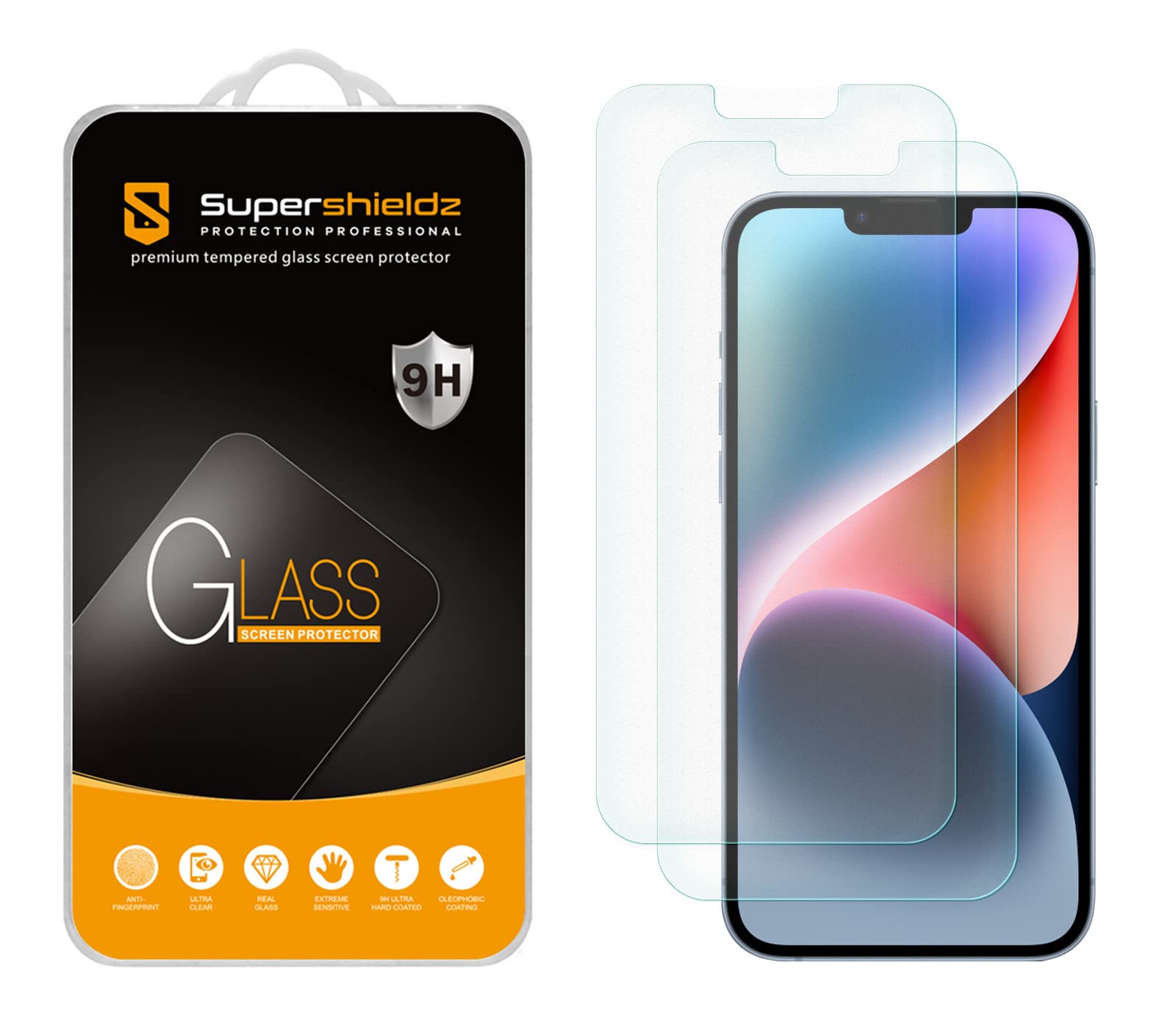 Supershieldz 2-Pack Anti-Glare Matte Tempered Glass Screen Protector for iPhone 14 Plus/iPhone 13 Pro Max (6.7 inch) - 0.33mm Thin, Anti-Fingerprint, Anti-Scratch, Bubble-Free - Perfect for Outdoor Use & Screen Protection