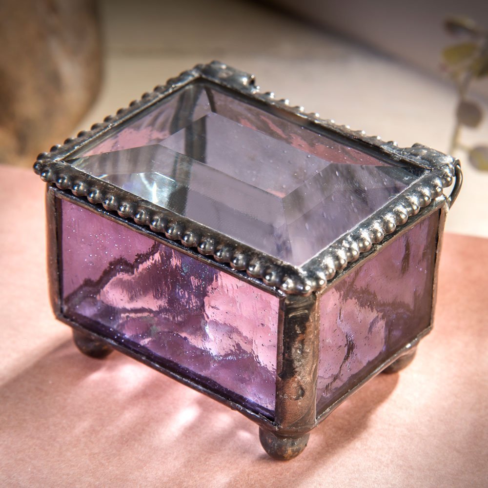 Purple Stained Glass Ring Box - Elegant Jewelry Gift Box for Engagement Rings, Wedding Bands & Keepsakes | Perfect for Proposals, Anniversaries & Special Occasions