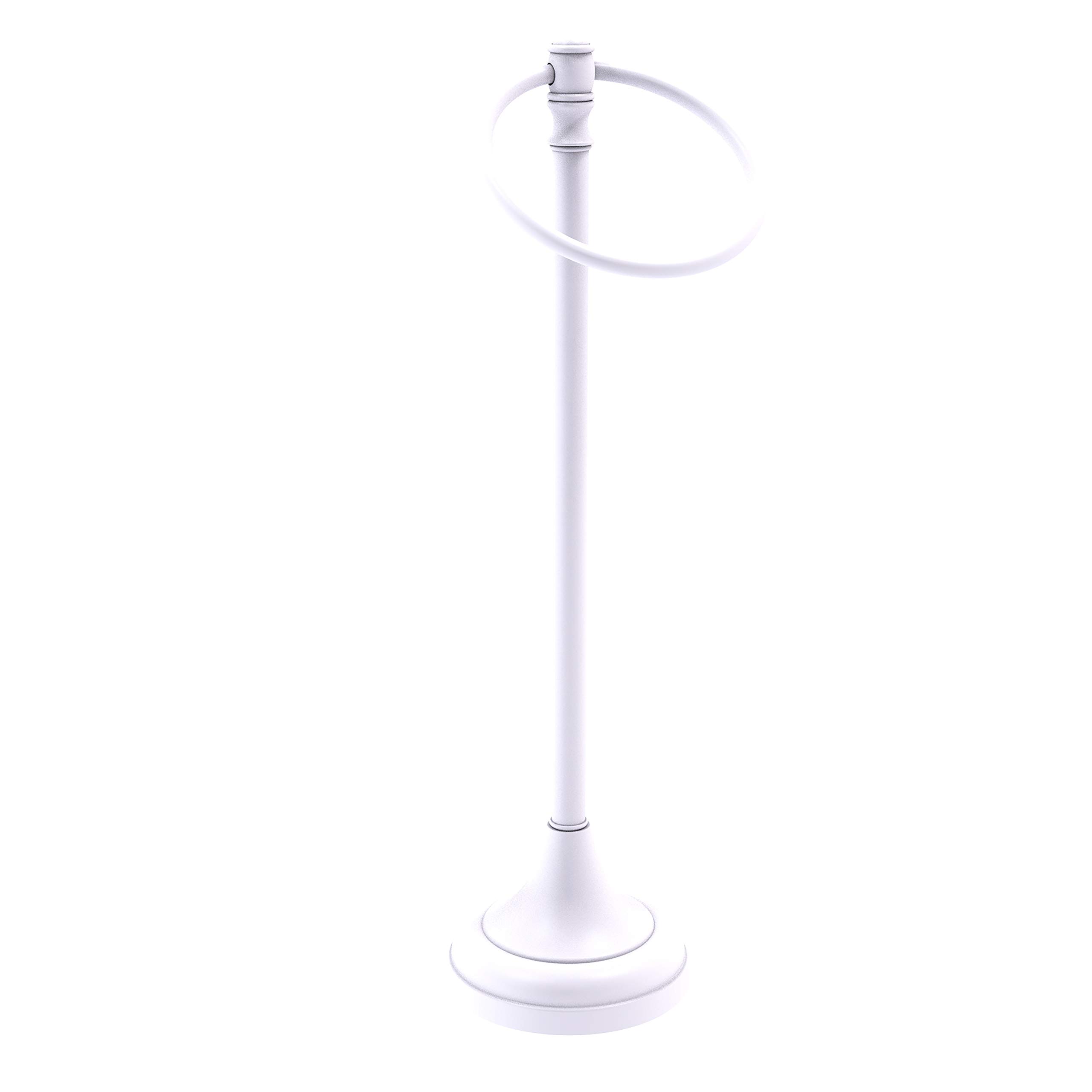 Allied Brass CL-54 Carolina Collection Ring Stand Guest Towel Holder - Matte White Bathroom Accessory for Powder Rooms, Guest Baths & Luxury Hotels