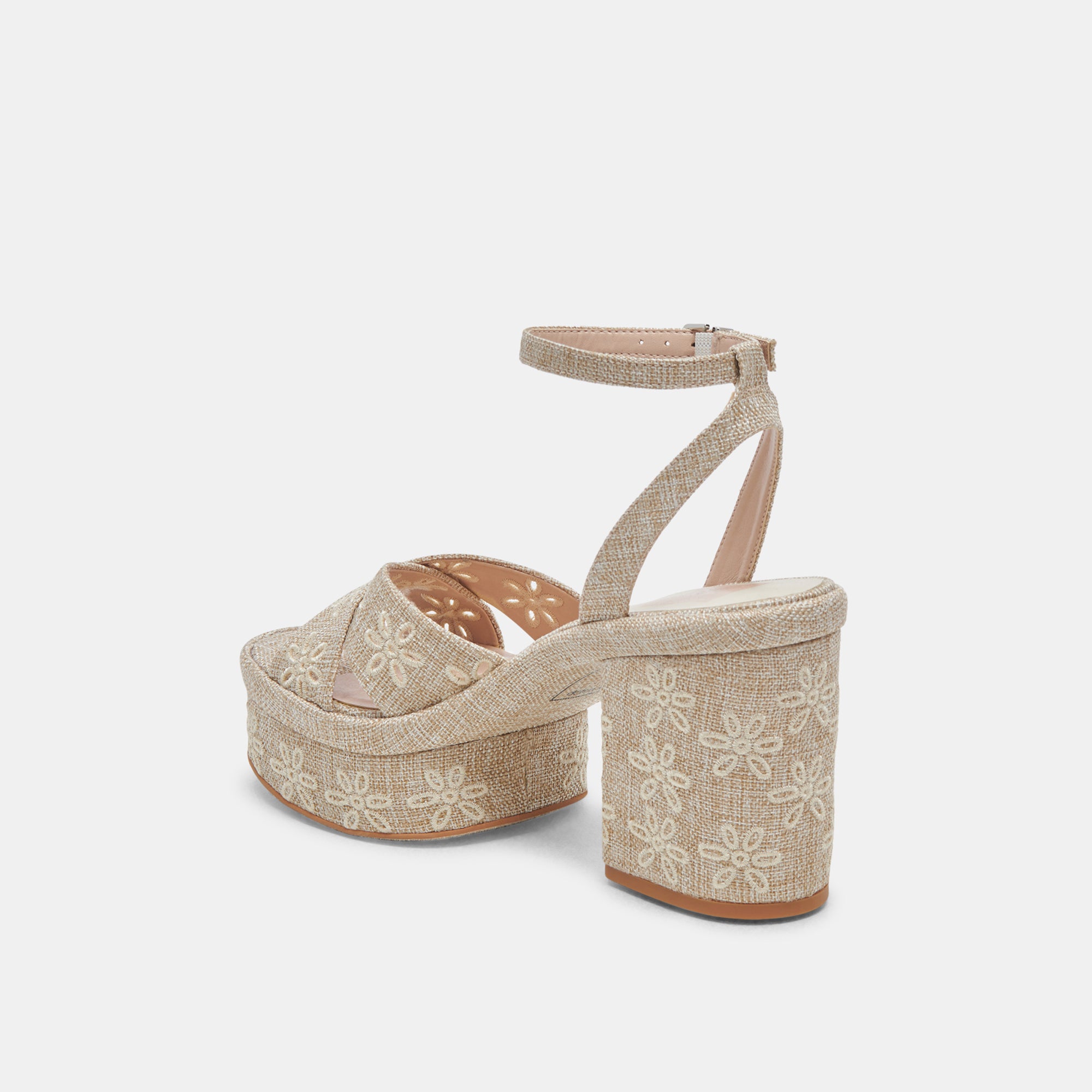 LAISHA Women's Almond Toe Floral Eyelet Heels - Elegant High Heels for Parties, Weddings & Special Occasions