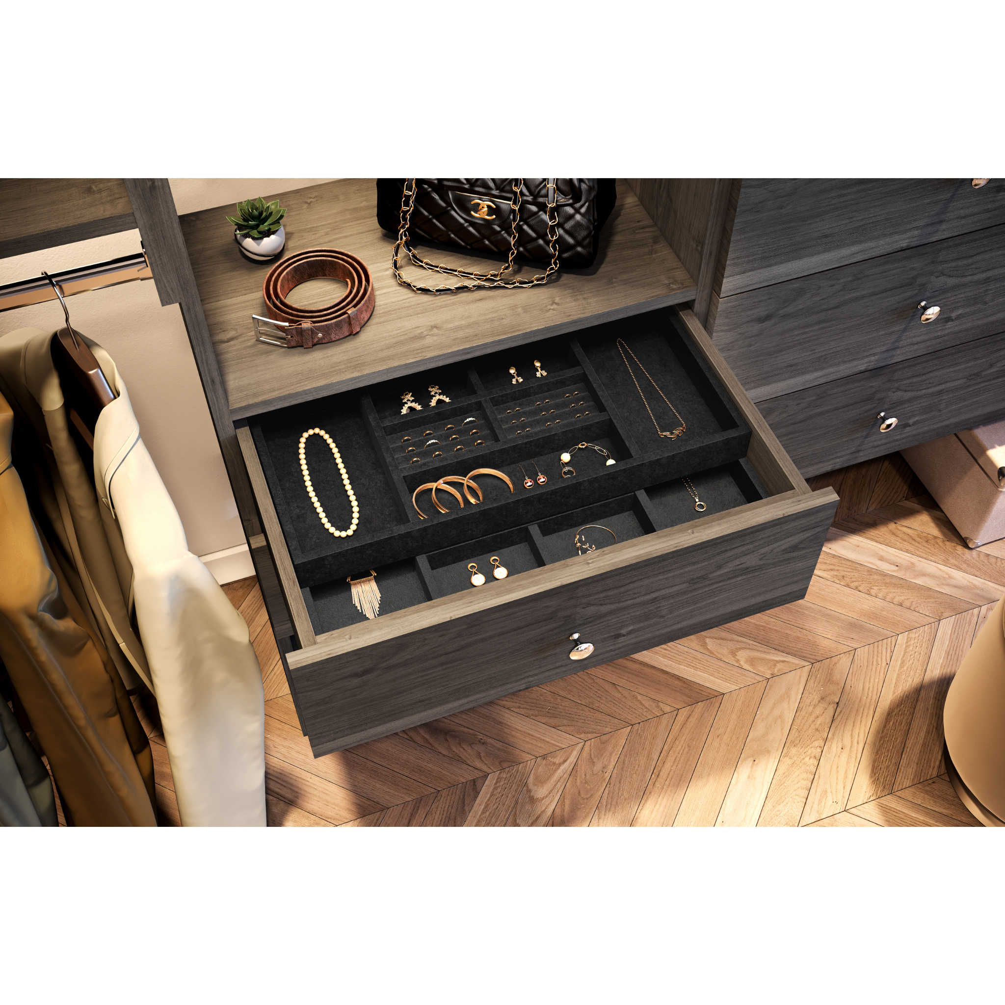 Elegant Jewelry Tray Set - 3-Piece Velvet Jewelry Organizer with Mirror for Necklaces, Rings & Earrings | Perfect for Vanity, Dresser, Travel & Gift Giving
