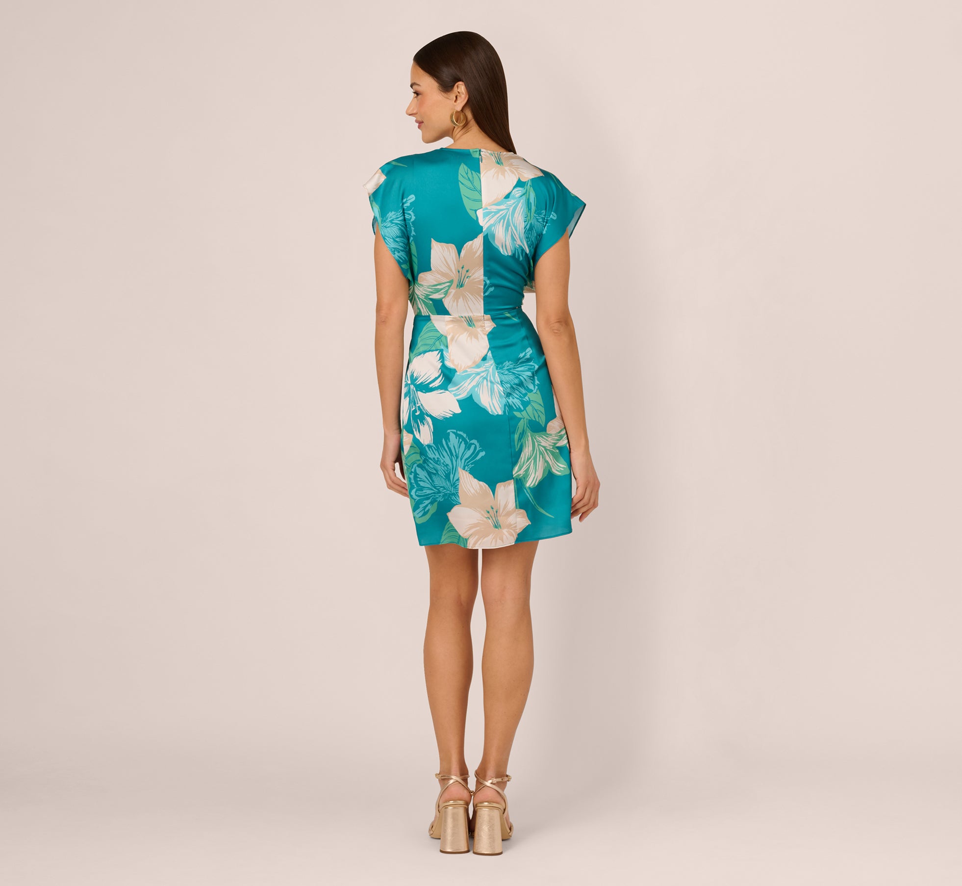 Blue Multi Tropical Floral Short Sleeve Wrap Dress - Perfect for Beach Vacations, Summer Parties & Casual Outings