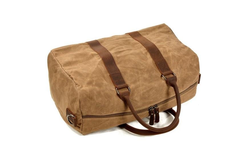 Durable Waxed Canvas Leather Travel Duffel Bag for Women & Men - Perfect for Outdoor Adventures, Gym, Weekend Getaways & Business Trips