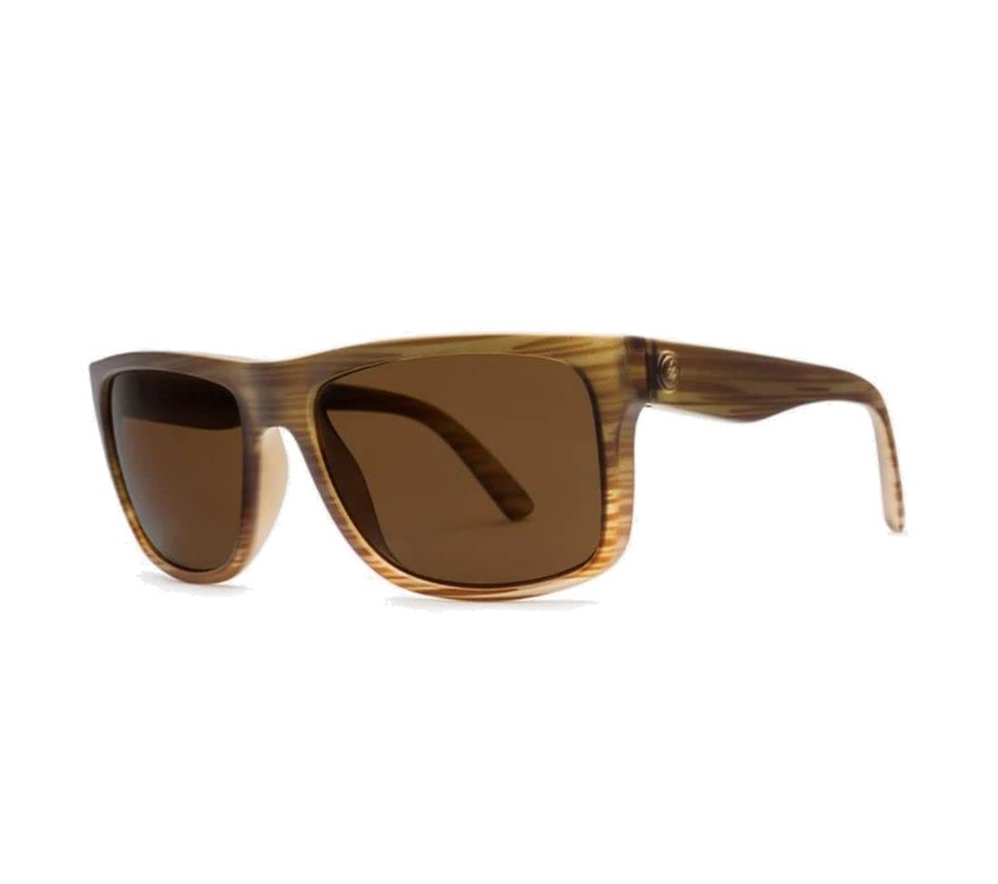 Electric Swingarm XL Sunglasses - Red Wood Frame with Bronze Polarized Lenses for Men & Women - UV Protection, Fashionable Outdoor Shades for Driving, Beach, Hiking & Sports