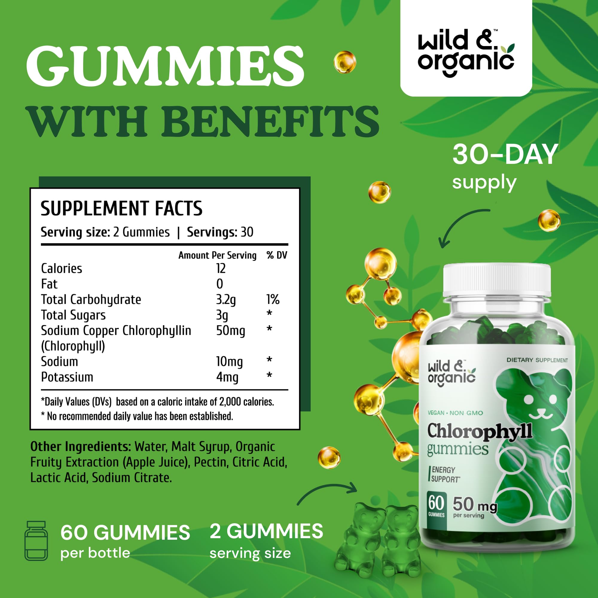 Organic Sea Moss Gummies with Beet Root & Chlorophyll - Vegan, Gluten-Free Supplement for Immune Support & Energy Boost - Perfect for Daily Wellness & Detox