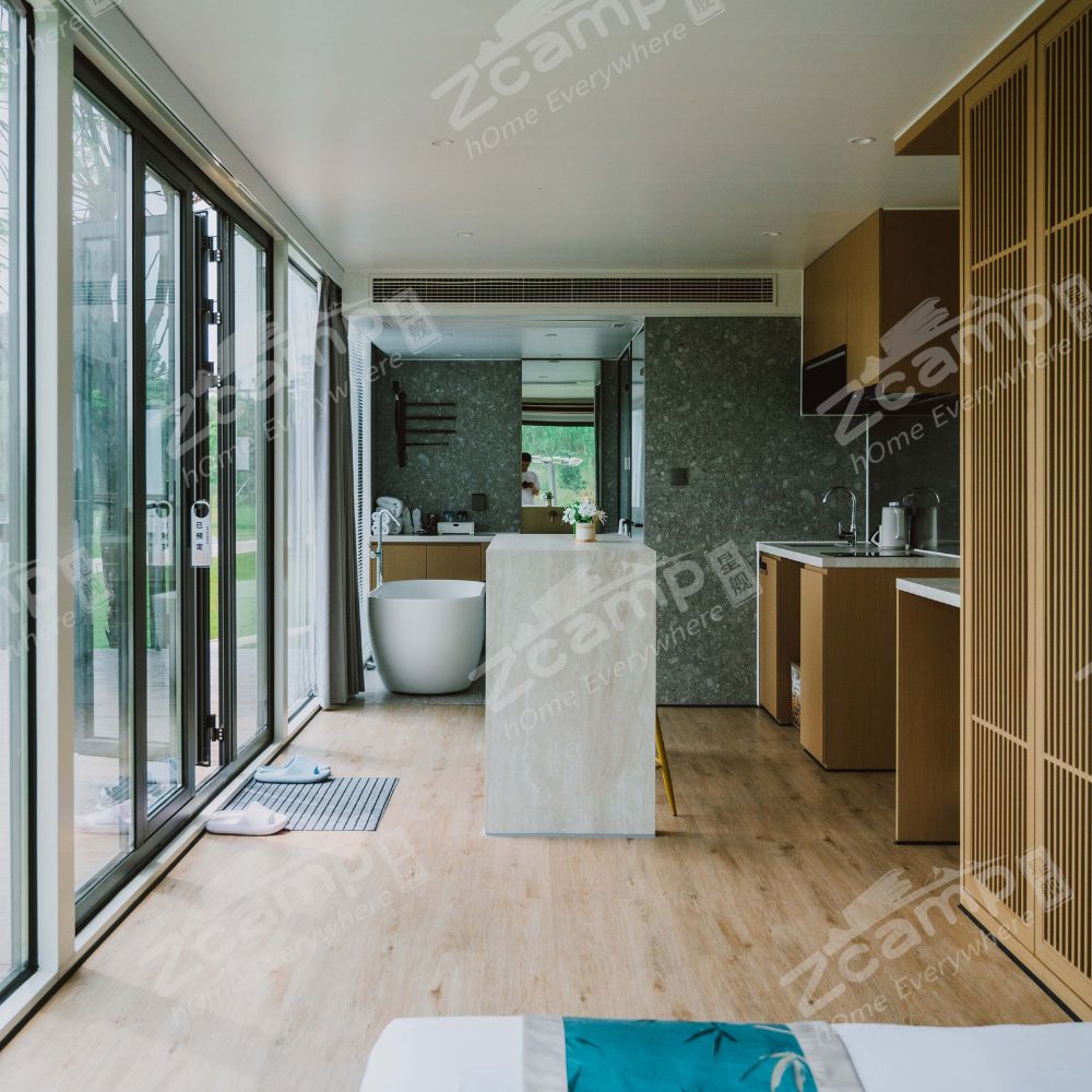 Zcamp A7 Glass Prefab House - Modern Prefabricated Glass Tiny Home for Backyard, Vacation & Off-Grid Living | Easy Assembly, Energy Efficient & Stylish Outdoor Retreat