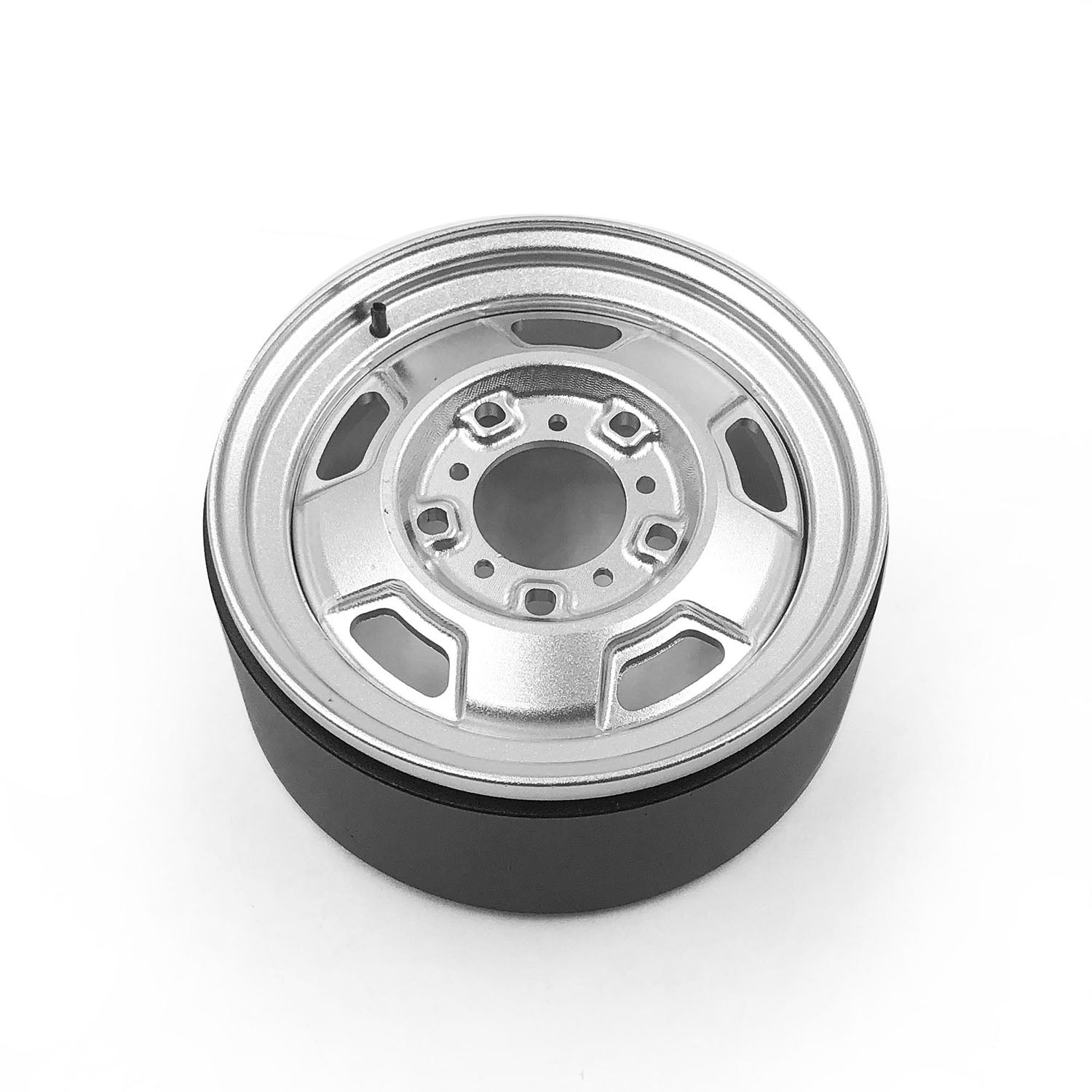 4PCS Silver Metal RC Car Wheel Hubs with Wheel Caps for SIXER1 1/6 Scale Electric Off-Road RC Crawler - Durable Replacement Parts for RC Truck, Rock Crawling & Off-Road Adventure Vehicles
