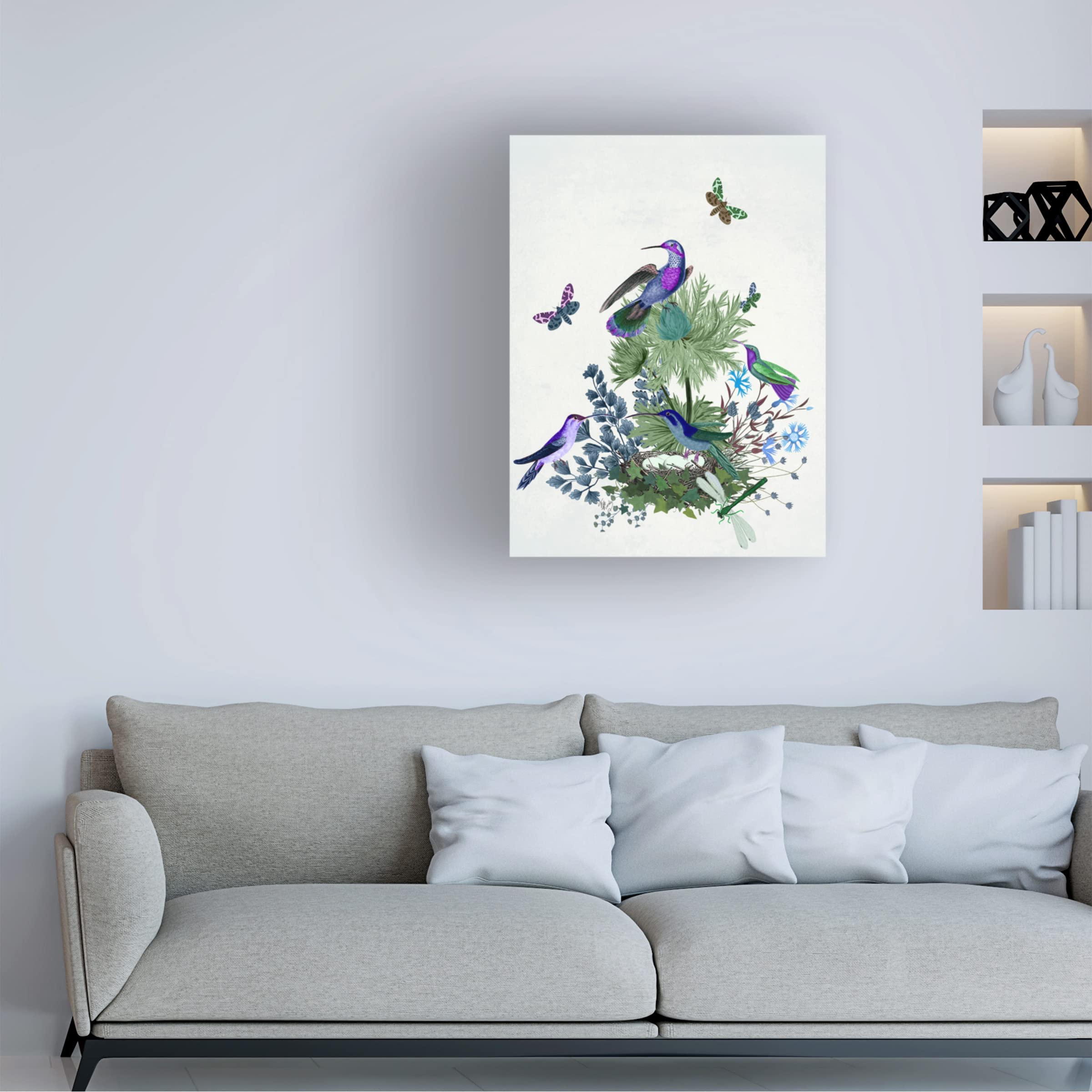 Fab Funky Tropical Birds Nest 1 Canvas Wall Art Print - Vibrant Nature Home Decor for Living Room, Bedroom & Office | Ready to Hang Framed Painting