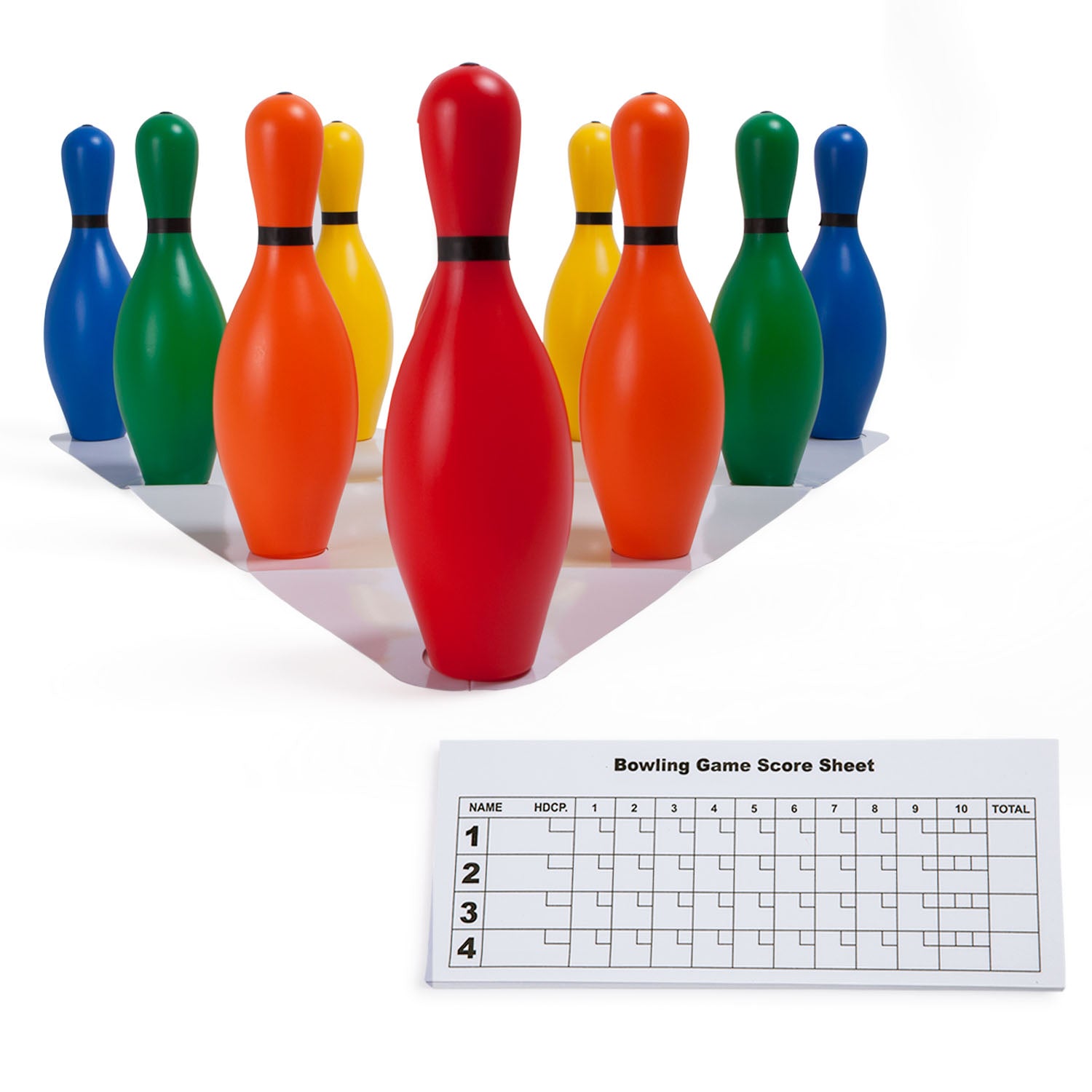 Champion Sports Vibrant 10-Pin Multicolor Bowling Set for Kids & Adults - Perfect for Family Game Nights, Birthday Parties & Outdoor Fun