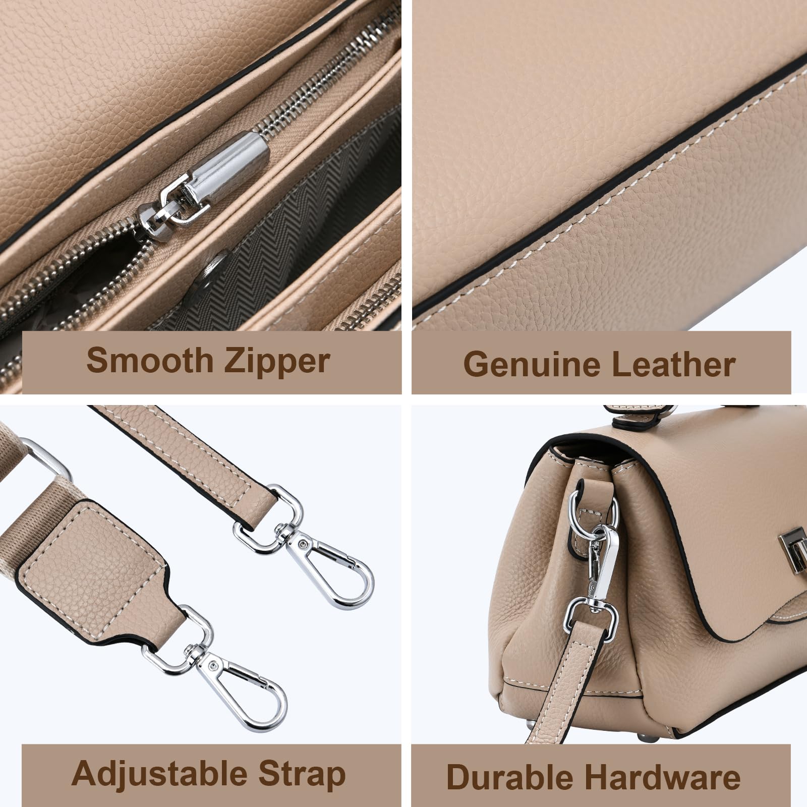 **Yonami Genuine Leather Crossbody Bags for Women - Stylish Small Shoulder Handbags & Designer Purses - Perfect for Everyday Use, Travel, and Casual Outings**