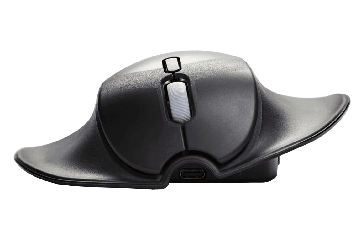 Ergonomic Ambidextrous Handshoe Mouse - Bluetooth & Wired Connectivity - Left/Right Hand Switchable - Compact Size for Office & Home Use