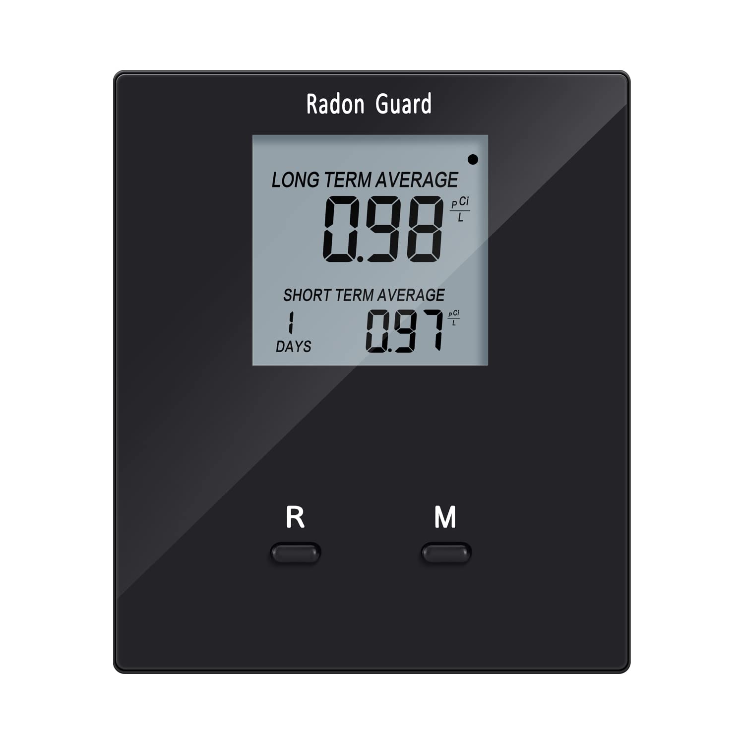 Portable Home Radon Detector & Tester - Long/Short Term Radon Gas Monitor with Rechargeable Battery - Black | Prevent Radon Exposure for Safe Indoor Air Quality in Basements, Bedrooms & Living Spaces