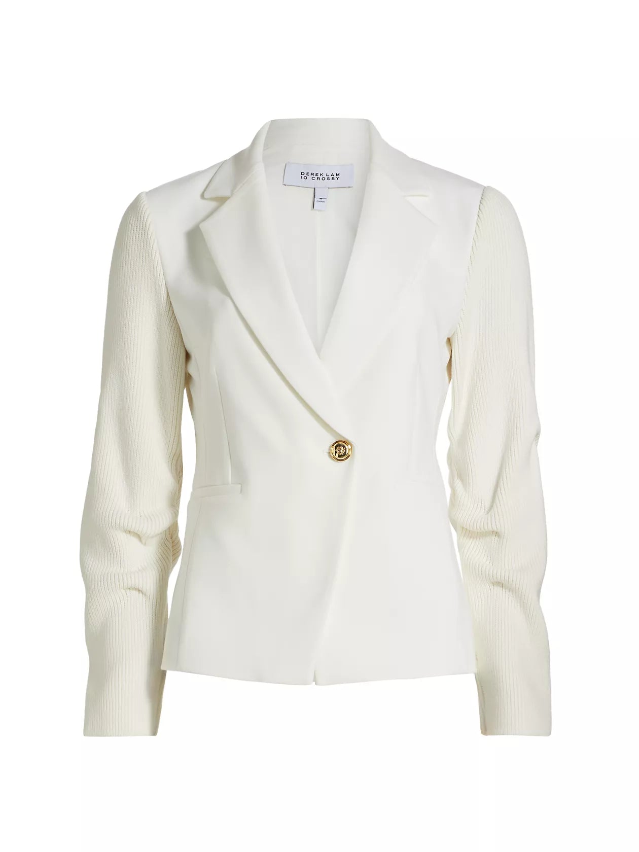 Flora Mixed Media Jacket - Soft White Women's Fashion Outerwear | Perfect for Spring Layering & Casual Outfits