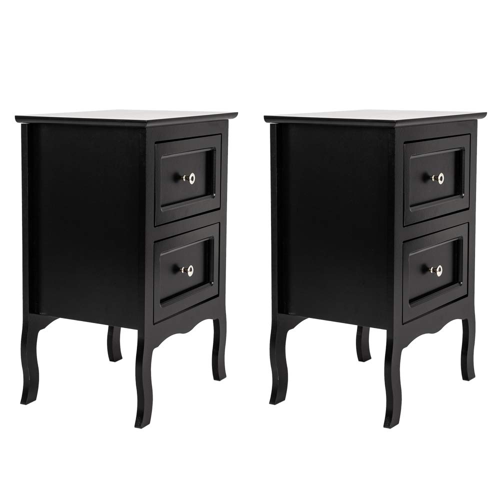 Farmhouse Night Stand Set of 2 with Drawers - 23.62