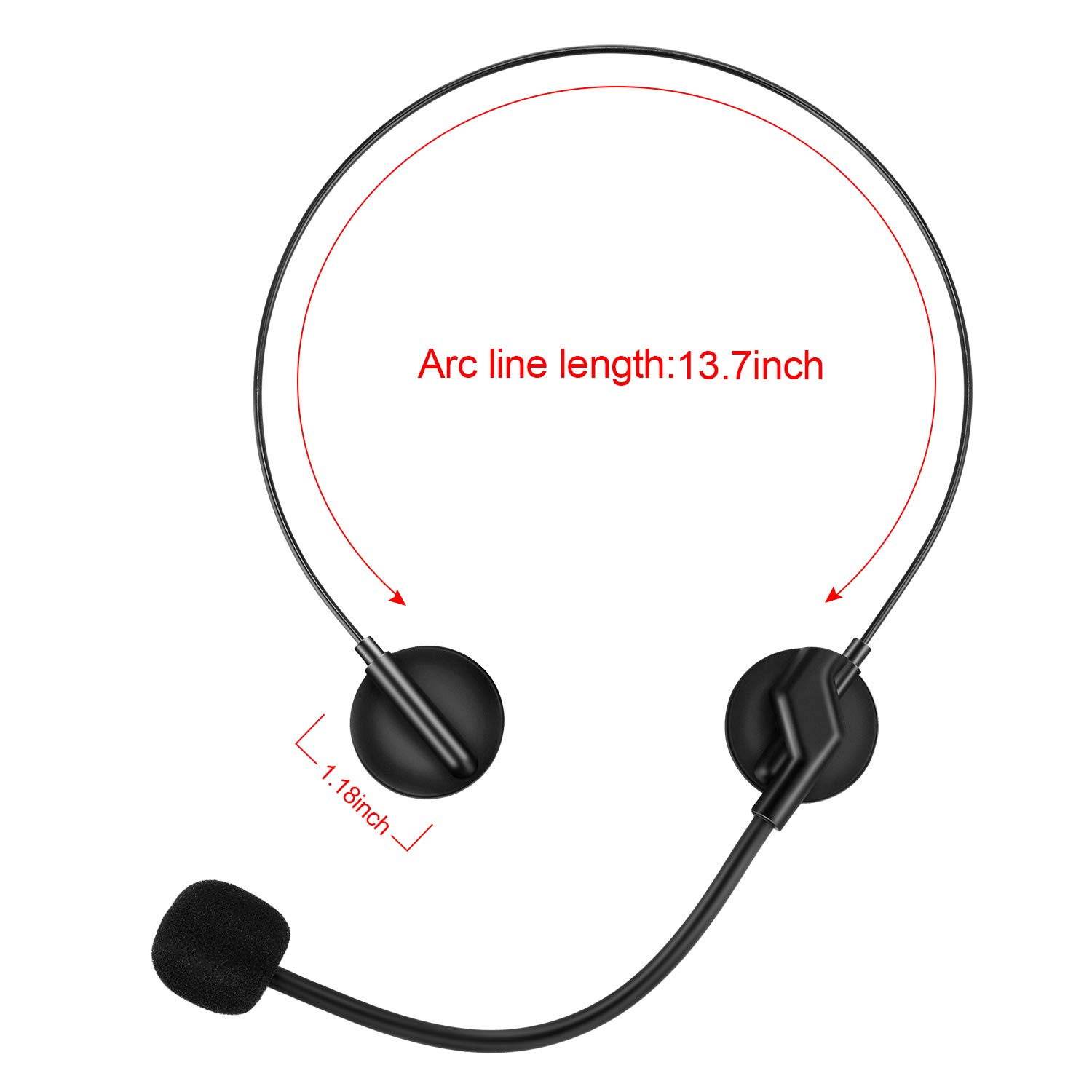 3-Piece Toy Microphone Headset Costume Set - Black Plastic Rock Star Microphone & Headpiece for Kids Dress Up, Karaoke Party, Halloween Costumes & Stage Performances