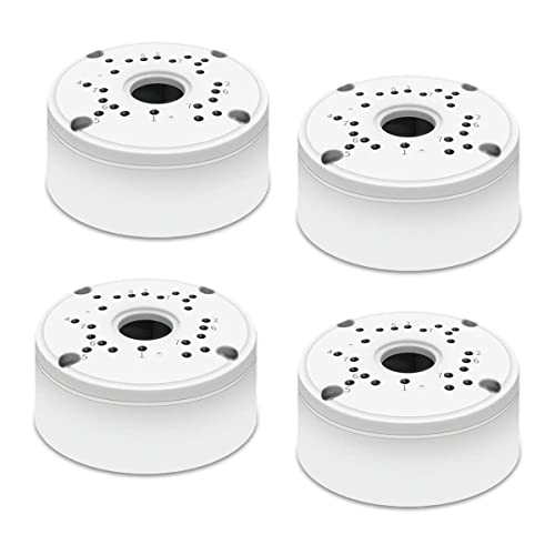 4 Pack Universal Bullet Security Camera Junction Box Mount Bracket - Aluminum Waterproof IP Camera Enclosure for Indoor/Outdoor Use - Wall/Ceiling Mount with Cable Management for Home & Business Security Systems