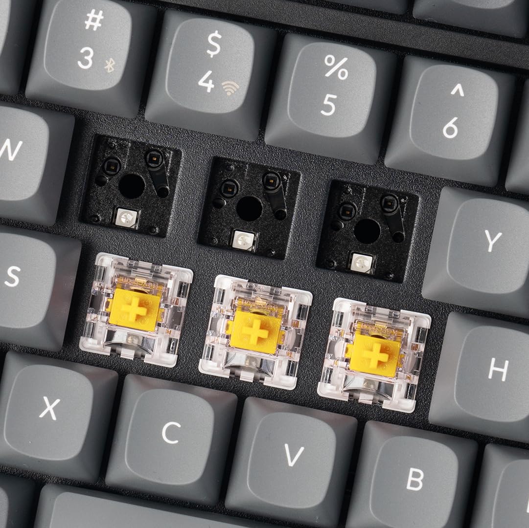 Keychron K4 Max QMK Wireless Custom Mechanical Keyboard - RGB Backlit, Hot Swappable 96% Layout, Tri-Mode (Bluetooth 5.1/2.4G/USB-C), Programmable NKRO Gaming Keyboard with Super Banana Switch for Mac/Windows - Perfect for Office Work, Gaming & Typing Enthusiasts