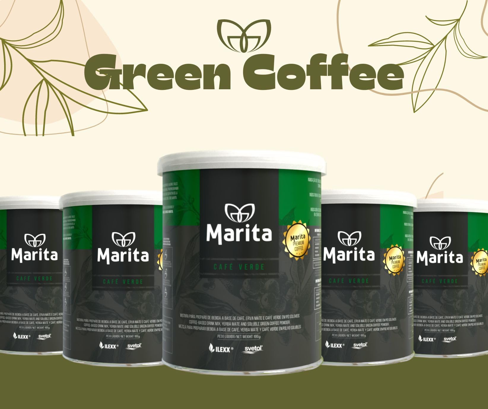 Premium Organic Marita Green Coffee Blend with Yerba Mate - 3.5 oz | Antioxidant-Rich Energy Boost | Perfect for Morning Focus & Afternoon Pick-Me-Up