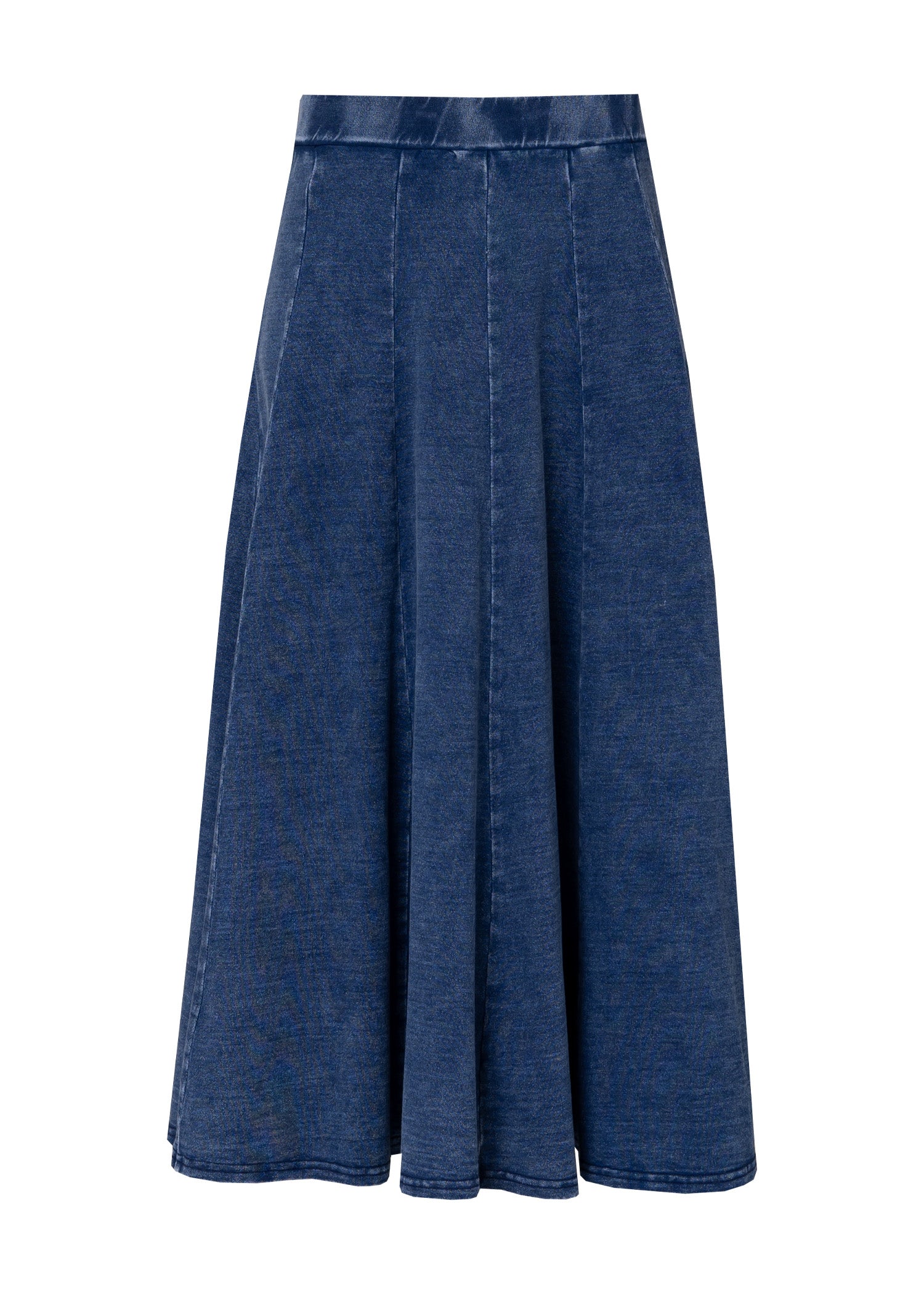 Stylish Dark Denim Swing Skirt for Women - A-Line Flowy Midi Skirt with Pockets - Perfect for Casual Outfits, Office Wear & Date Nights