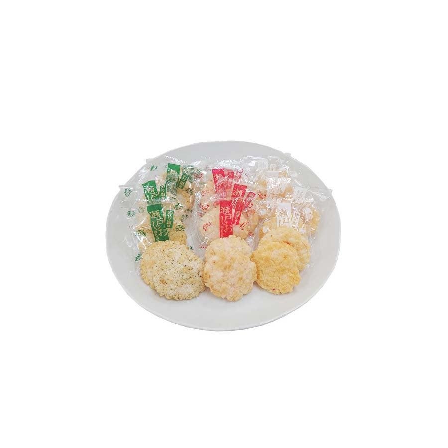 Befco Seto Shio Senbei Rice Crackers - 3 Flavor Variety Pack (30 Pieces) | Japanese Snacks for Parties, Gifts & Asian Food Lovers
