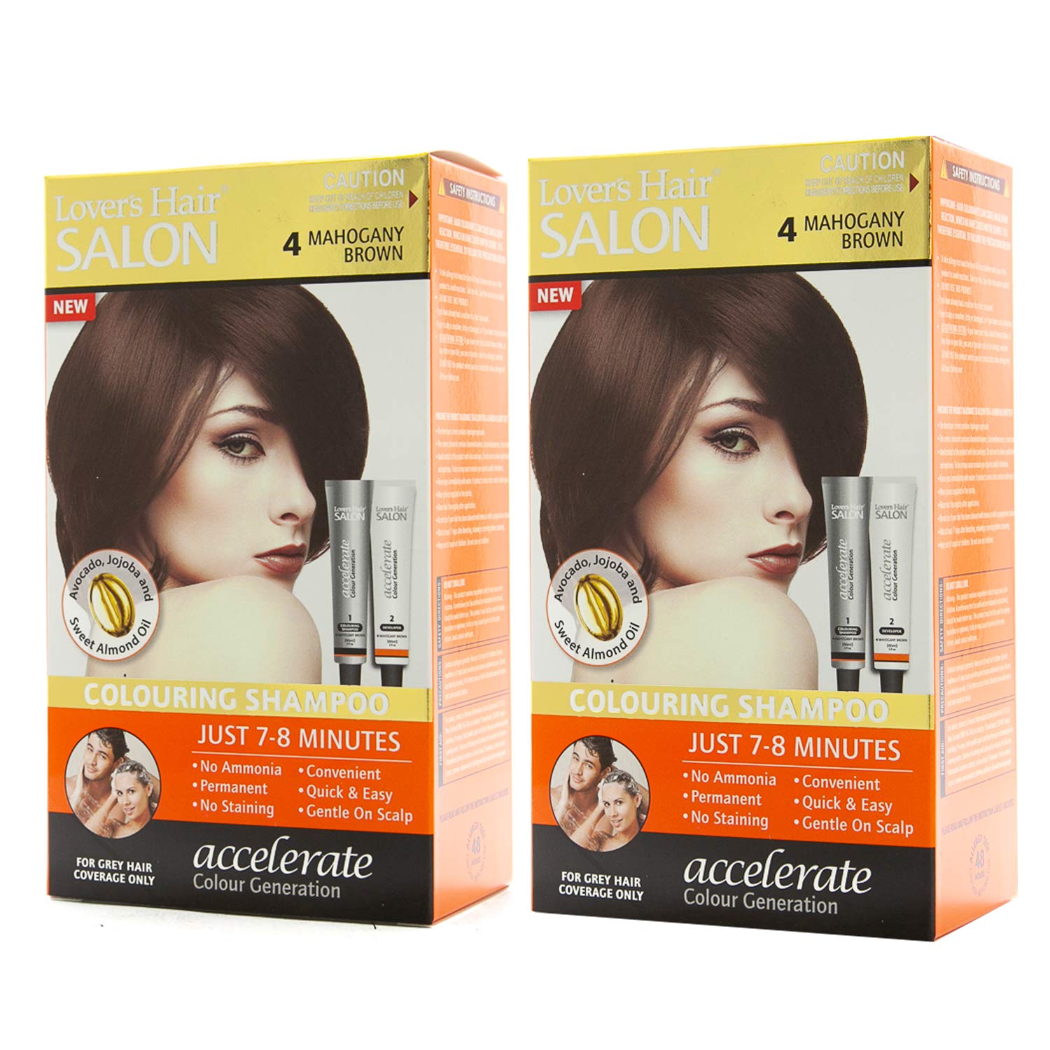 Lover's Hair Salon 2-in-1 Coloring Shampoo - Mahogany Brown #4 Hair Dye for Vibrant Color & Shine | At-Home Hair Color Treatment for Women & Men