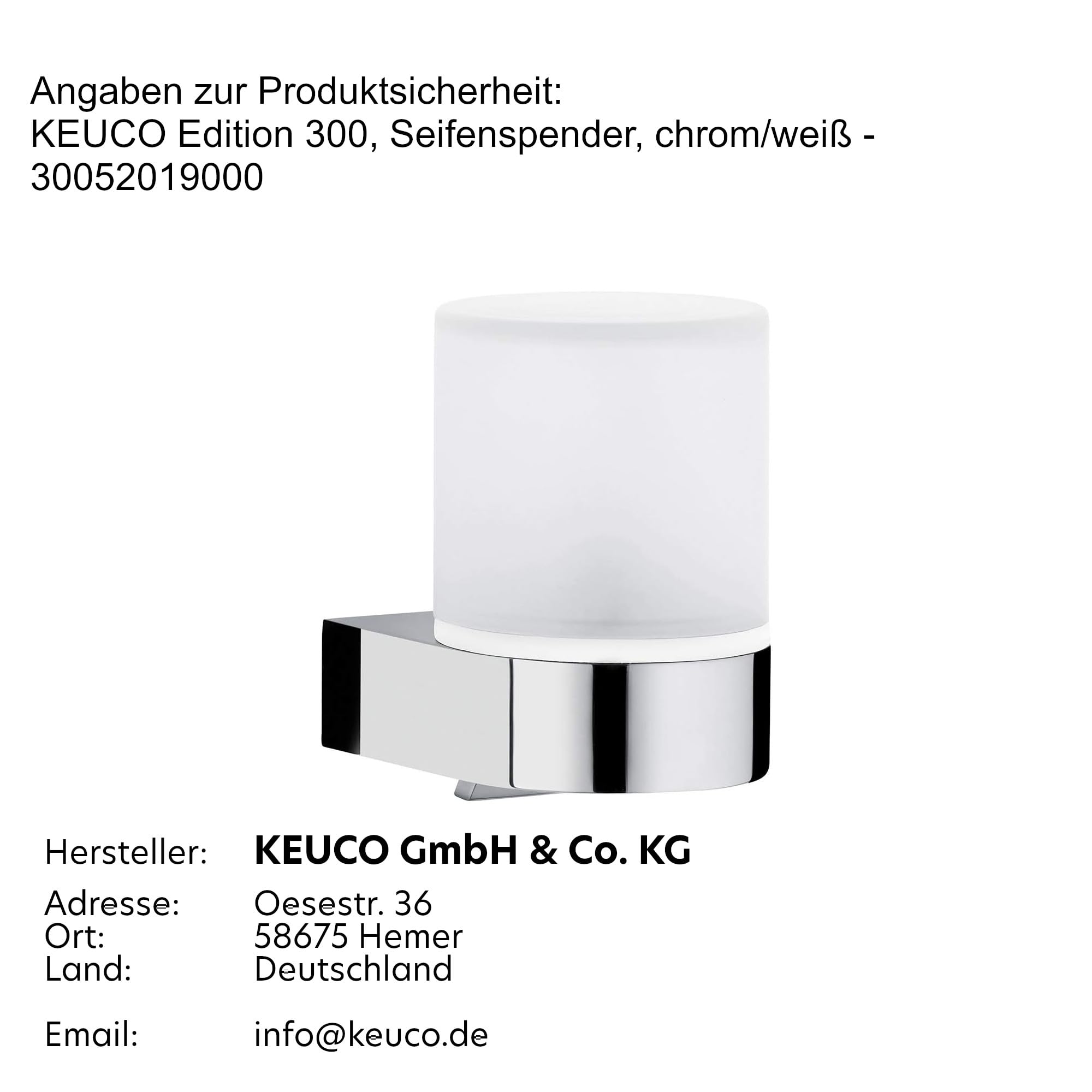Automatic Soap Dispenser - Edition 300 30052019000, Touchless Hand Soap Dispenser for Kitchen, Bathroom & Office - Hygienic Liquid Soap Dispenser for Home & Commercial Use