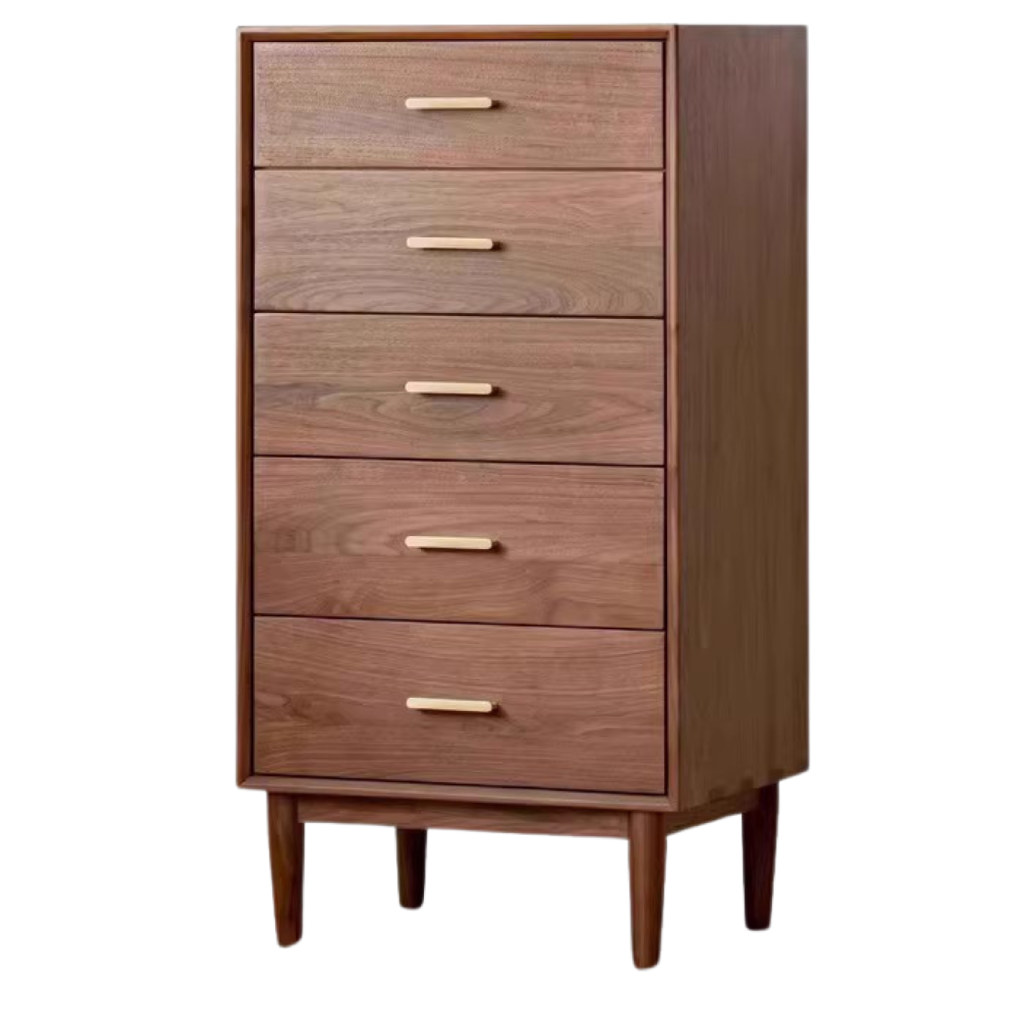 24x17.7x46 inch / 61x45x117 cm / walnut color / five-drawer chest