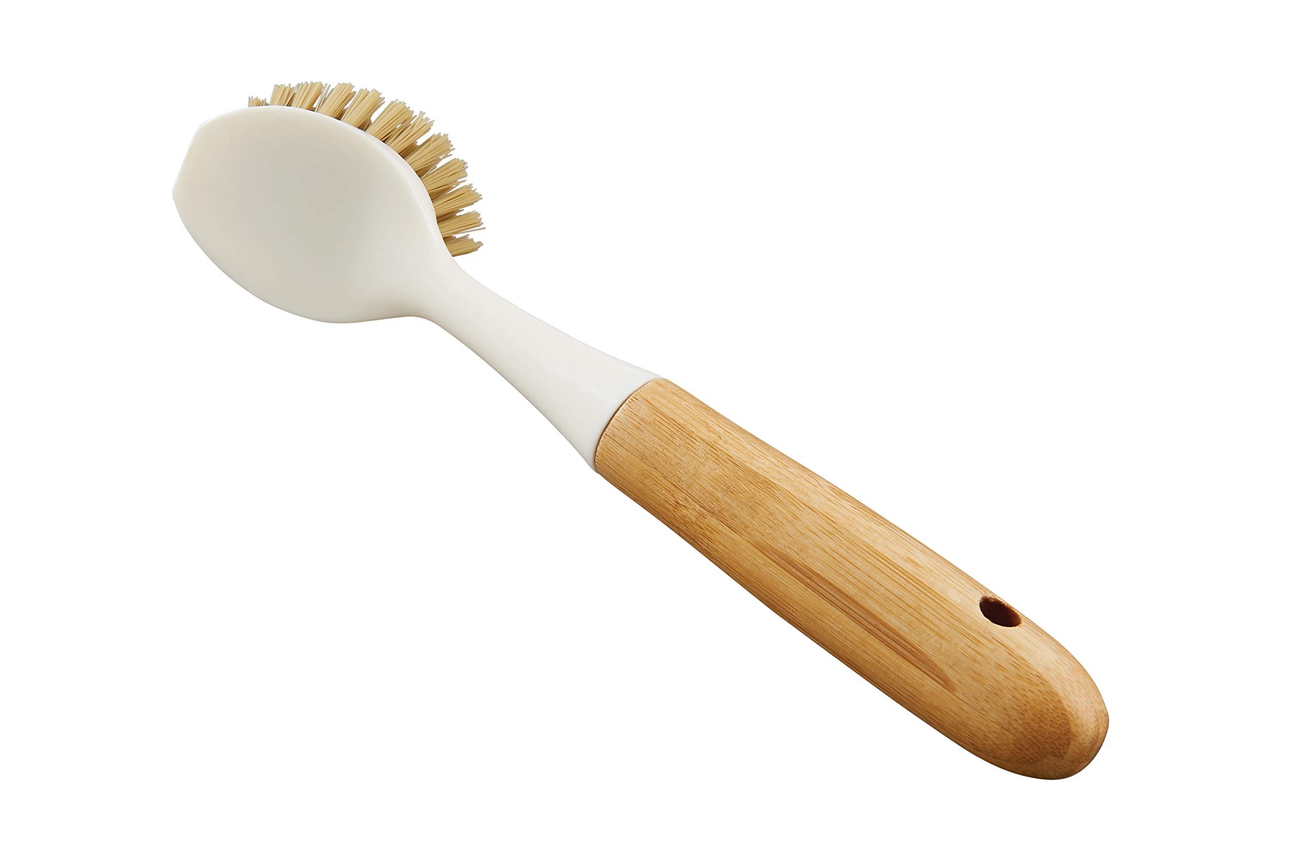 Eco-Friendly Bamboo Dish Scrub Brush with Non-Scratch Bristles - Gentle Cleaning for Pots, Pans & Delicate Cookware - Perfect for Kitchen, Camping & RV Use