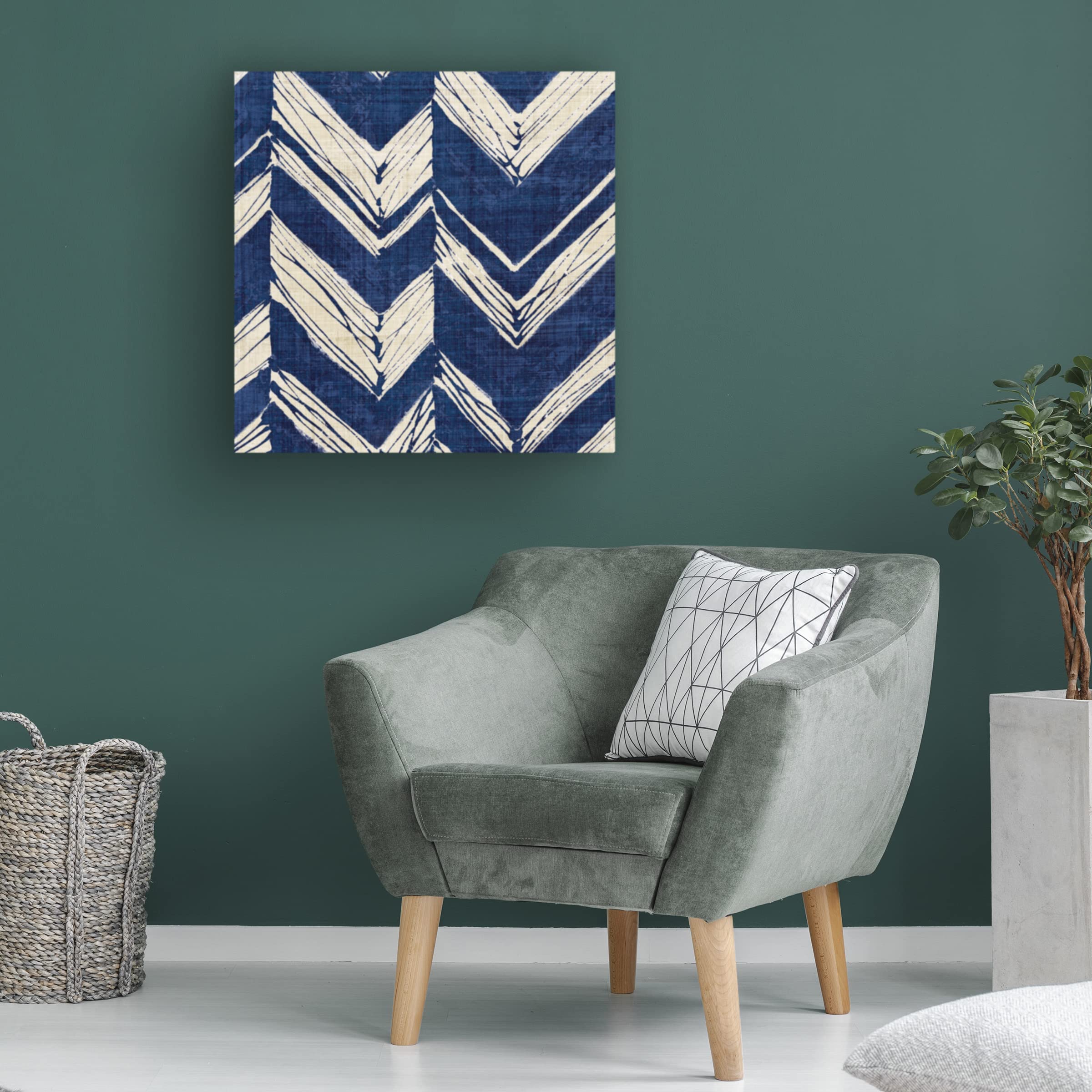 Trademark Fine Art 'Indigo Batik II' Canvas Wall Art Print by Wild Apple Portfolio - Modern Home Decor for Living Room, Bedroom & Office
