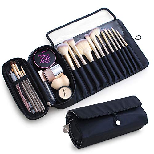 Waterproof Cosmetic Bag for Makeup Brushes - Travel Organizer & Rolling Pouch for Cosmetics Case - Perfect for Travel, Gym, and Daily Makeup Storage