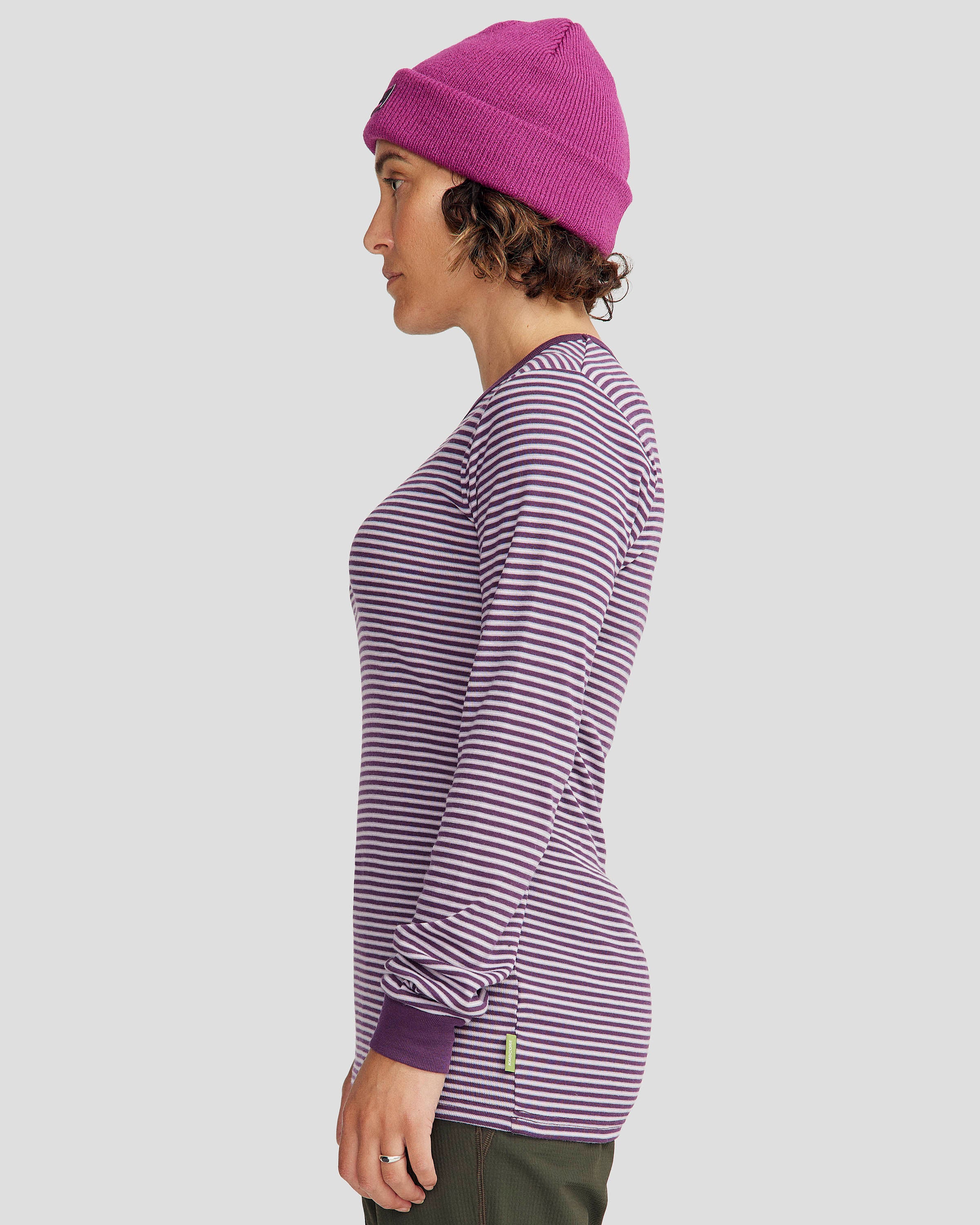 KMDCore Women's Long Sleeve T-Shirt - Striped Jam/Haze Pattern - Casual Comfort Fit for Everyday Wear, Work & Outdoor Activities