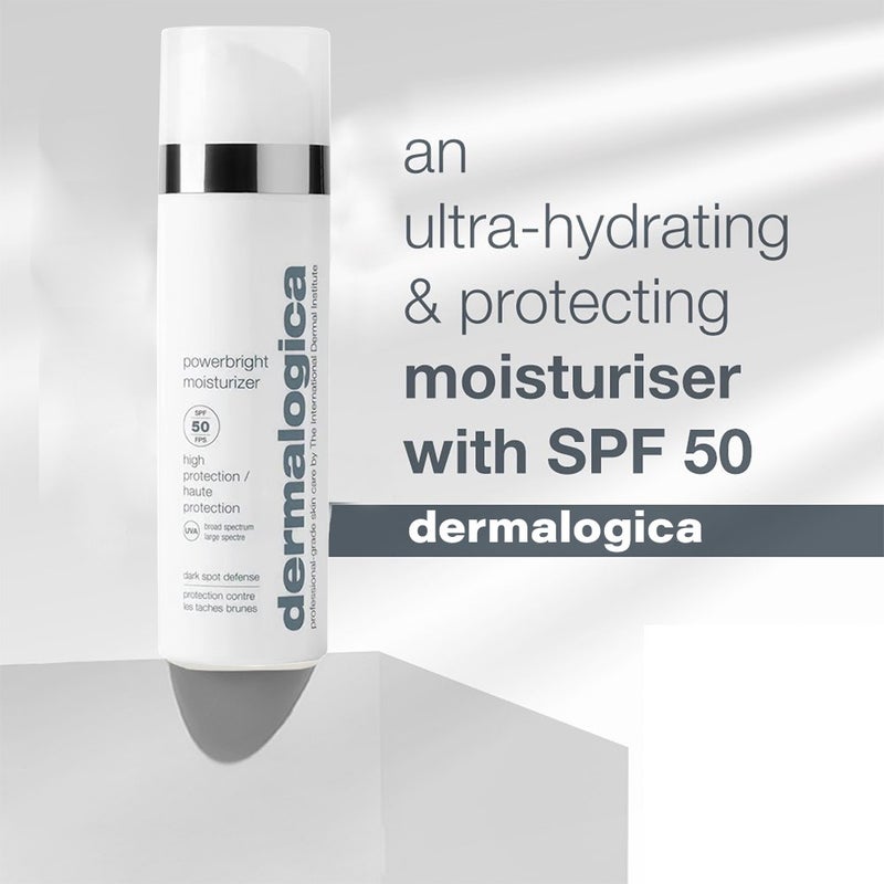 Dermalogica Powerbright Dark Spot Defense Moisturizer with SPF 50 | Brightening Face Cream for Hyperpigmentation & Sun Protection | 50ml | Daily Use for Even Skin Tone & UV Defense