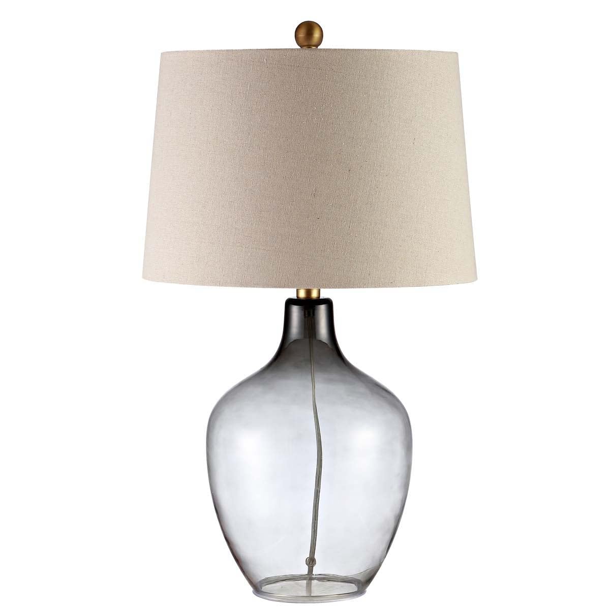SAFAVIEH Larzen Ombre Grey Glass 25-inch Table Lamp with LED Bulb - Modern Lighting for Bedroom, Living Room, Home Office & Nightstand - Perfect for Reading, Working & Ambient Decor