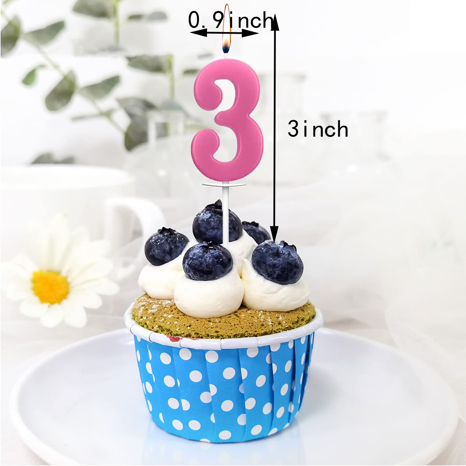 10-Piece Birthday Number Candles Set (0-9) - Pink Cake Toppers for Kids & Adults - Perfect for Birthday Cakes, Cupcakes & Party Decorations