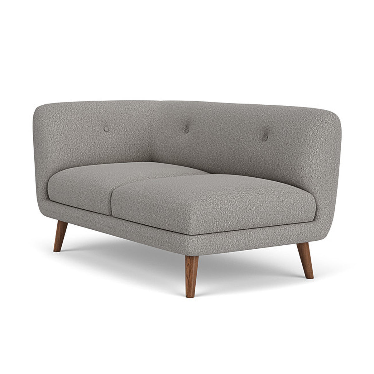 Alfred Boucle Left 2 Seater Modular Sofa - Modern Sectional Couch for Living Room, Small Space & Apartment - Soft Fabric Upholstery with Reversible Design