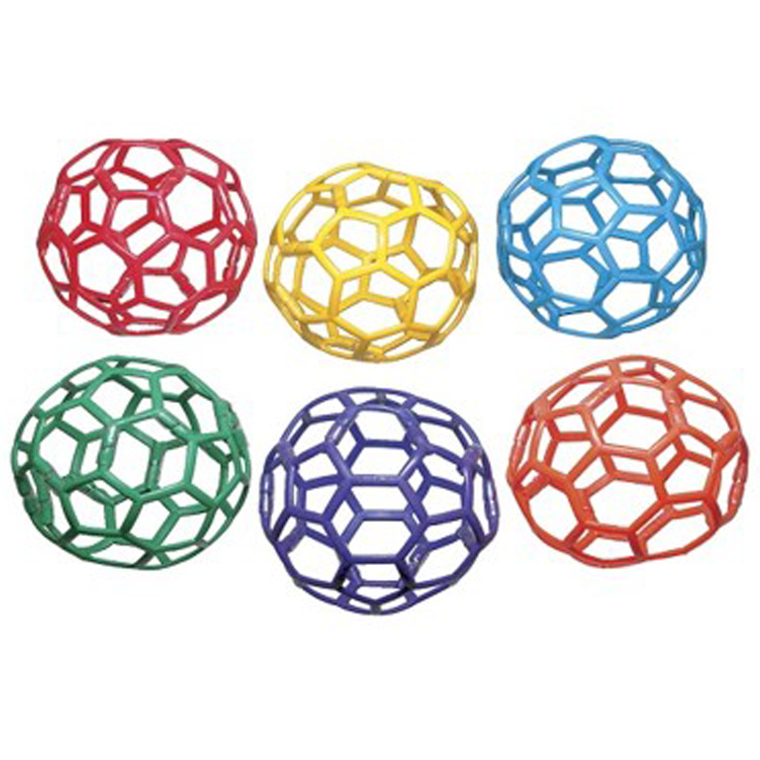 Flexible Rubber Grab Balls Set of 6 - 15cm Stress Relief & Hand Therapy Balls for Office, Gym, and Home Use