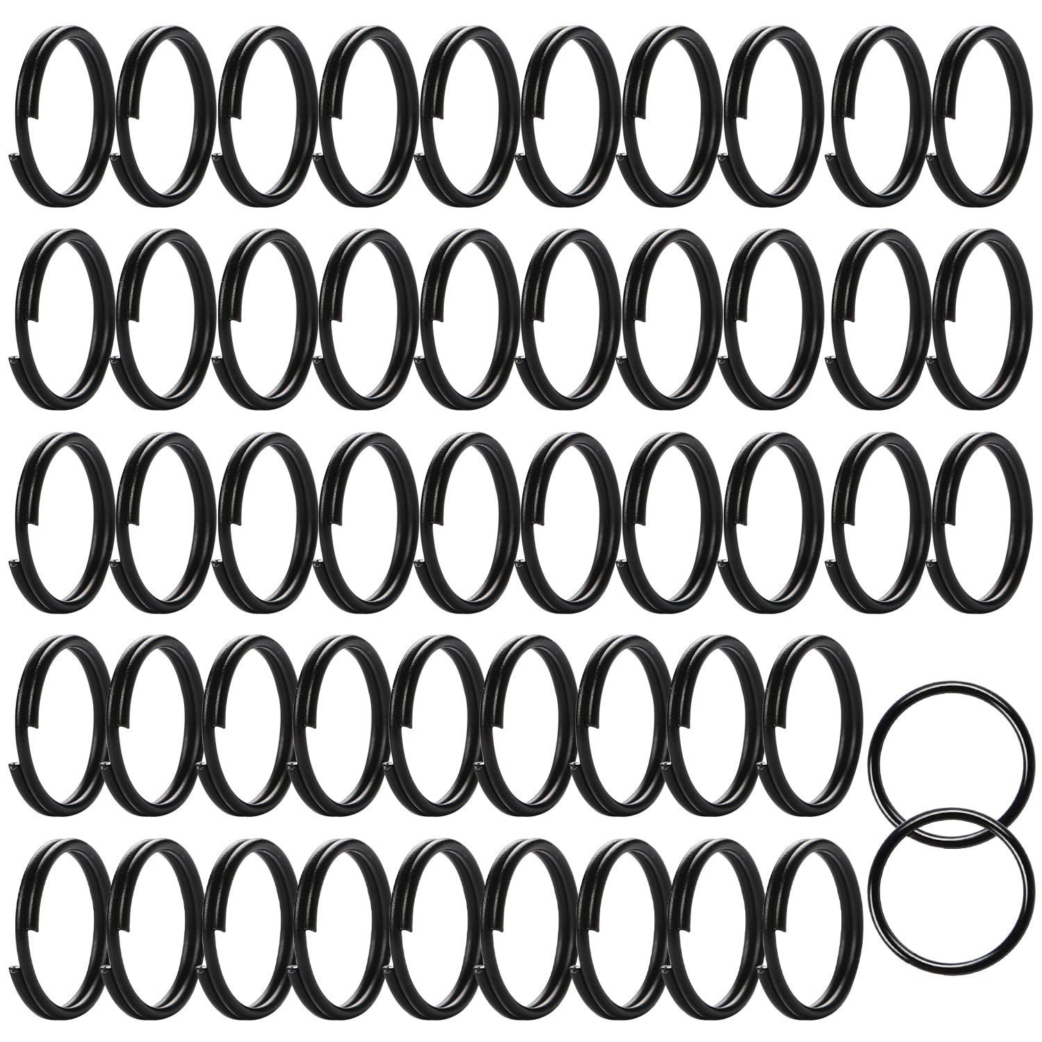 50 Pack 10mm Black Split Rings - Double Loop Metal Jump Rings for Jewelry Making, Keychains, DIY Crafts & Key Organization | Perfect for Jewelry Connectors, Key Rings, Arts & Crafts Projects