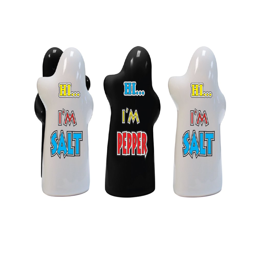 Adorable Ceramic Ghost Salt and Pepper Shakers Set of 2 - BPA-Free Food Grade for Restaurants, Cafes & Hotels - Perfect for Halloween, Home Decor & Gift Giving