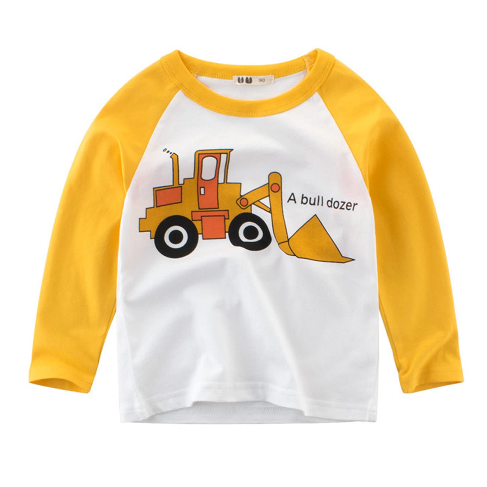 **Boys' Cars Print Long Sleeve Crewneck T-Shirt | Toddler Button-Down Shirt for Baby Boys & Girls (5T) | Playtime, School & Casual Wear**