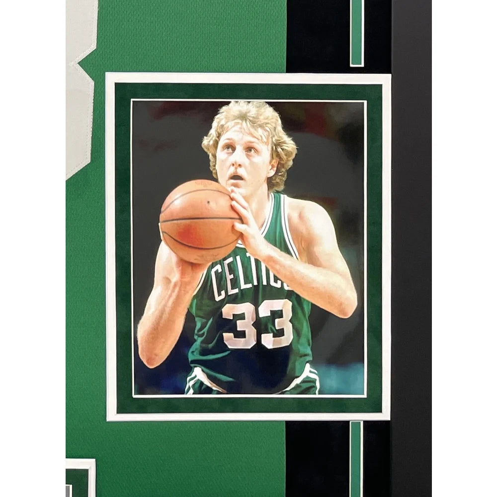 Larry Bird Autographed Boston Celtics Jersey - Framed NBA Memorabilia with JSA COA - Perfect for Sports Collectors & Celtics Fans Display