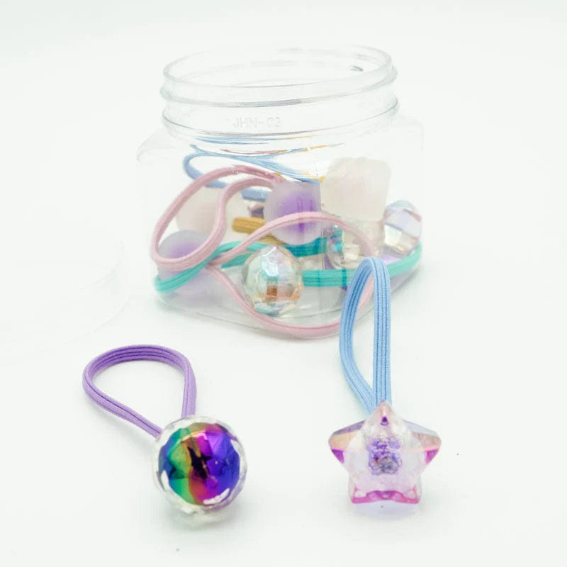 Miki Miette Hair Elastics Set - 50 Pcs Assorted Colors & Styles for Women & Girls - Perfect for Ponytails, Braids & Hair Accessories
