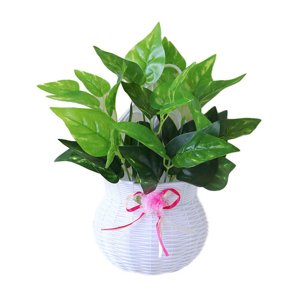 PERZOE Artificial Bonsai Leaves - Realistic Simulation Plant Decor for Wall Hanging, Storage Basket, Christmas, Wedding & Party Decoration - Home & Office Interior Design Accent - Set of 5