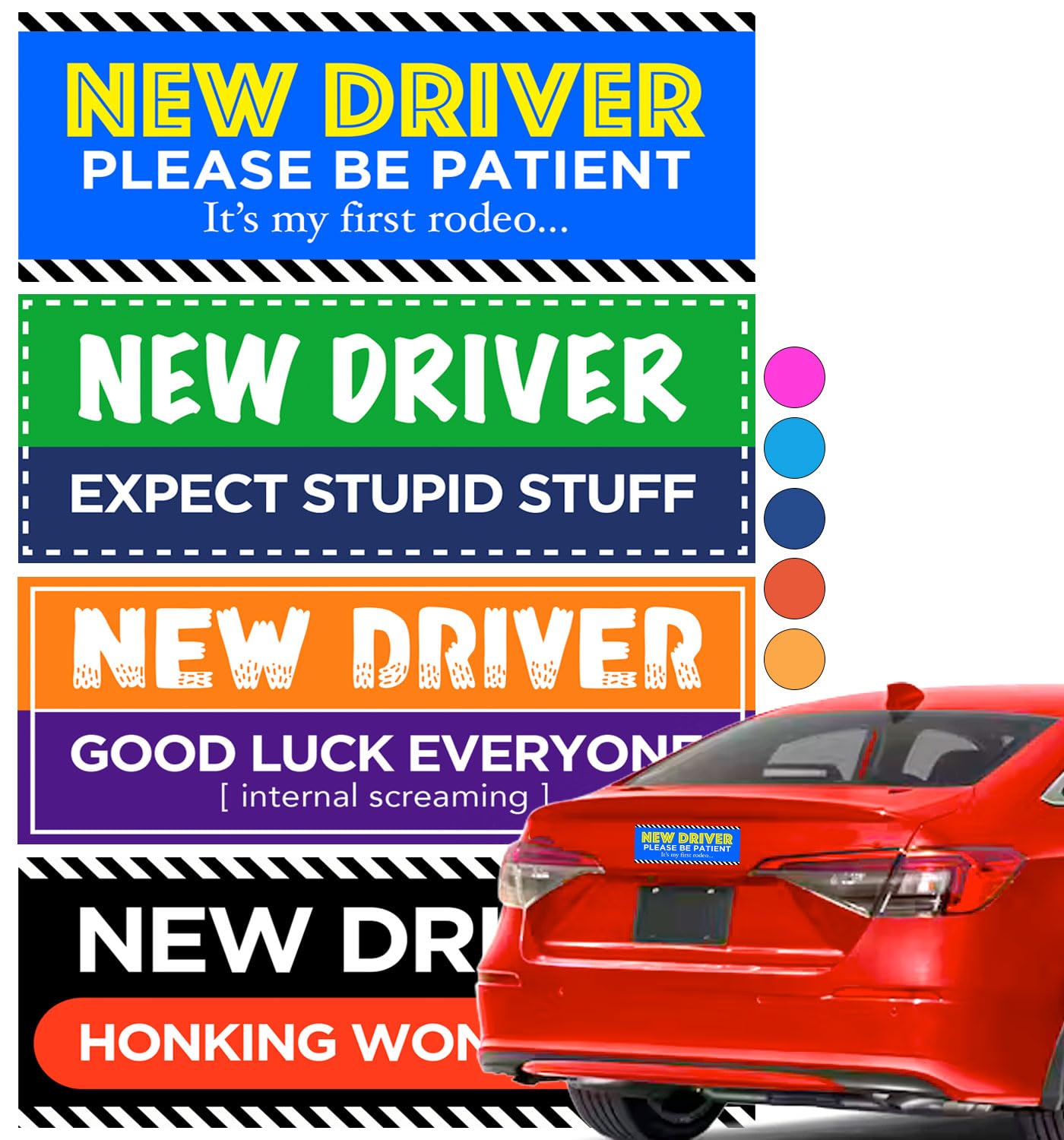 Rio Salto Removable Funny Student Driver Sticker for Cars - New Driver Gift, Teen Boy & Girl Bumper Decals - Paint-Safe Vinyl Window Stickers | Perfect for Graduation Gifts, New Car Owners & Learner Drivers