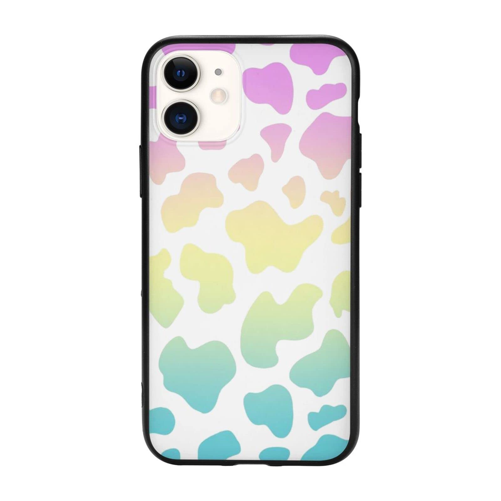 ASYG Cute Cow Print iPhone 11 Pro Max Case - Black Soft TPU Rubber Silicone Protective Cover with Shockproof Bumper | Perfect for Women Girls Teens, Fashion Accessory & Daily Protection