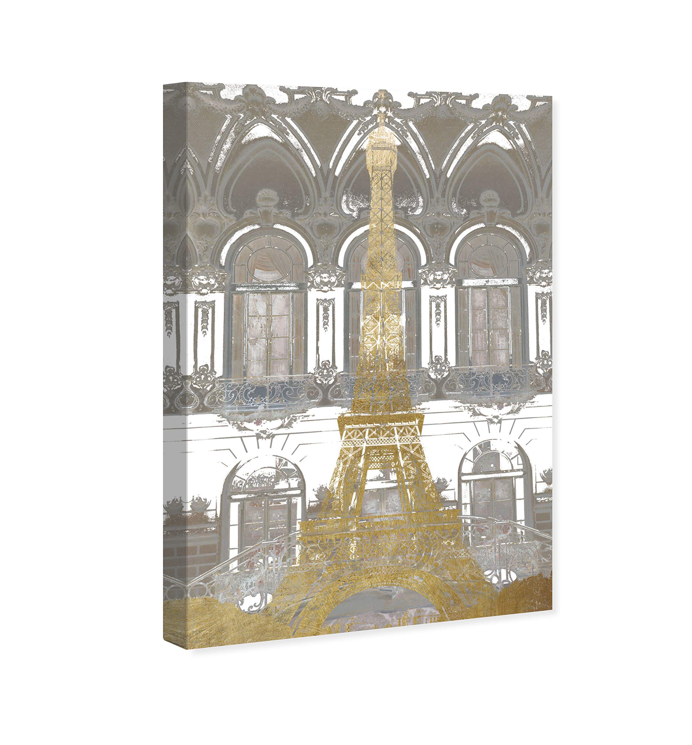 Oliver Gal Artist Co. Parisian Eiffel Tower Canvas Wall Art Print - 16x24 Inch Gold & Gray Modern Architecture Home Decor - Perfect for Living Room, Bedroom & Office Decorations