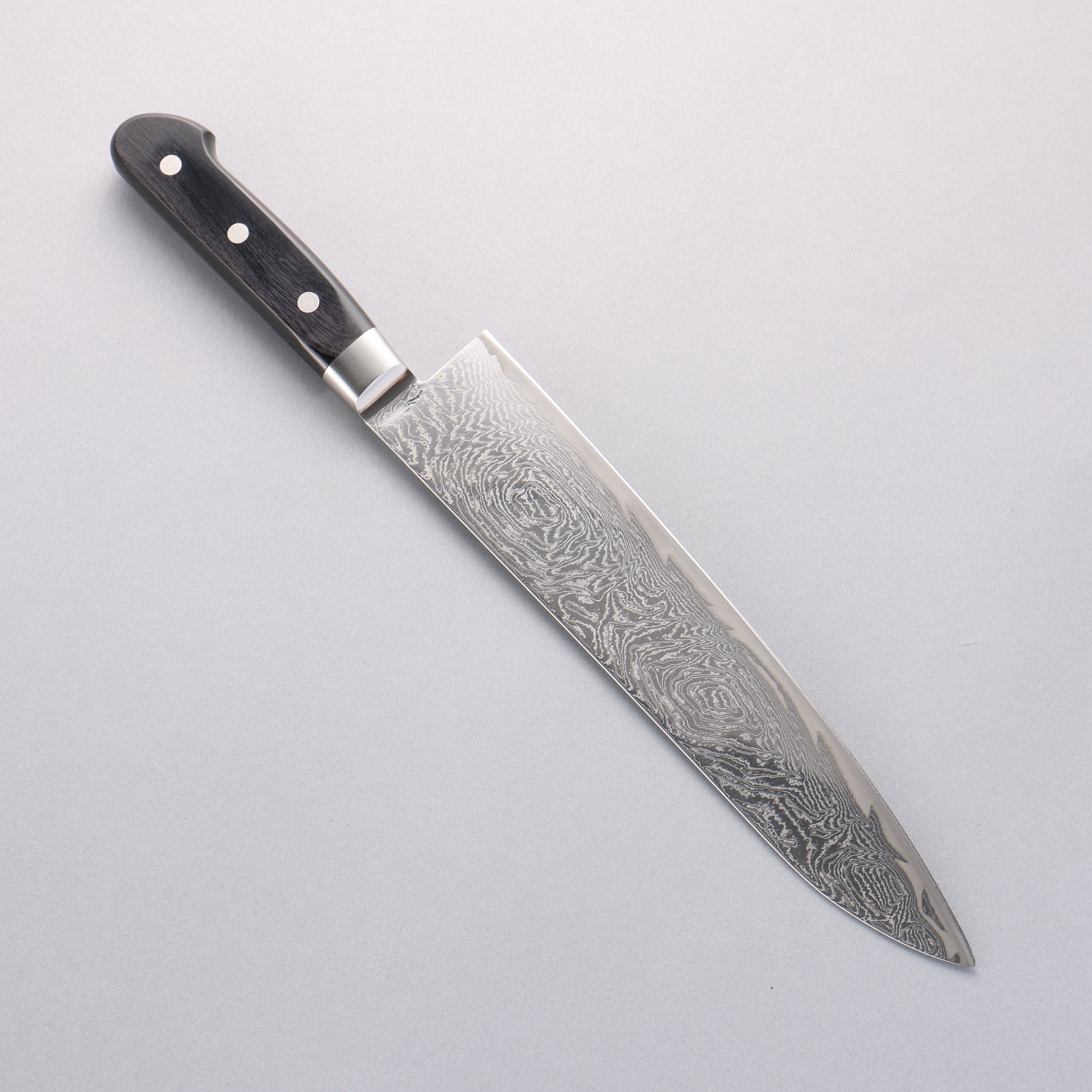 Premium Seisuke Nami AUS10 Damascus Gyuto Chef Knife 240mm - Mirror Finish, Black Pakkawood Handle - Perfect for Sushi, Meat Slicing & Professional Kitchen Use